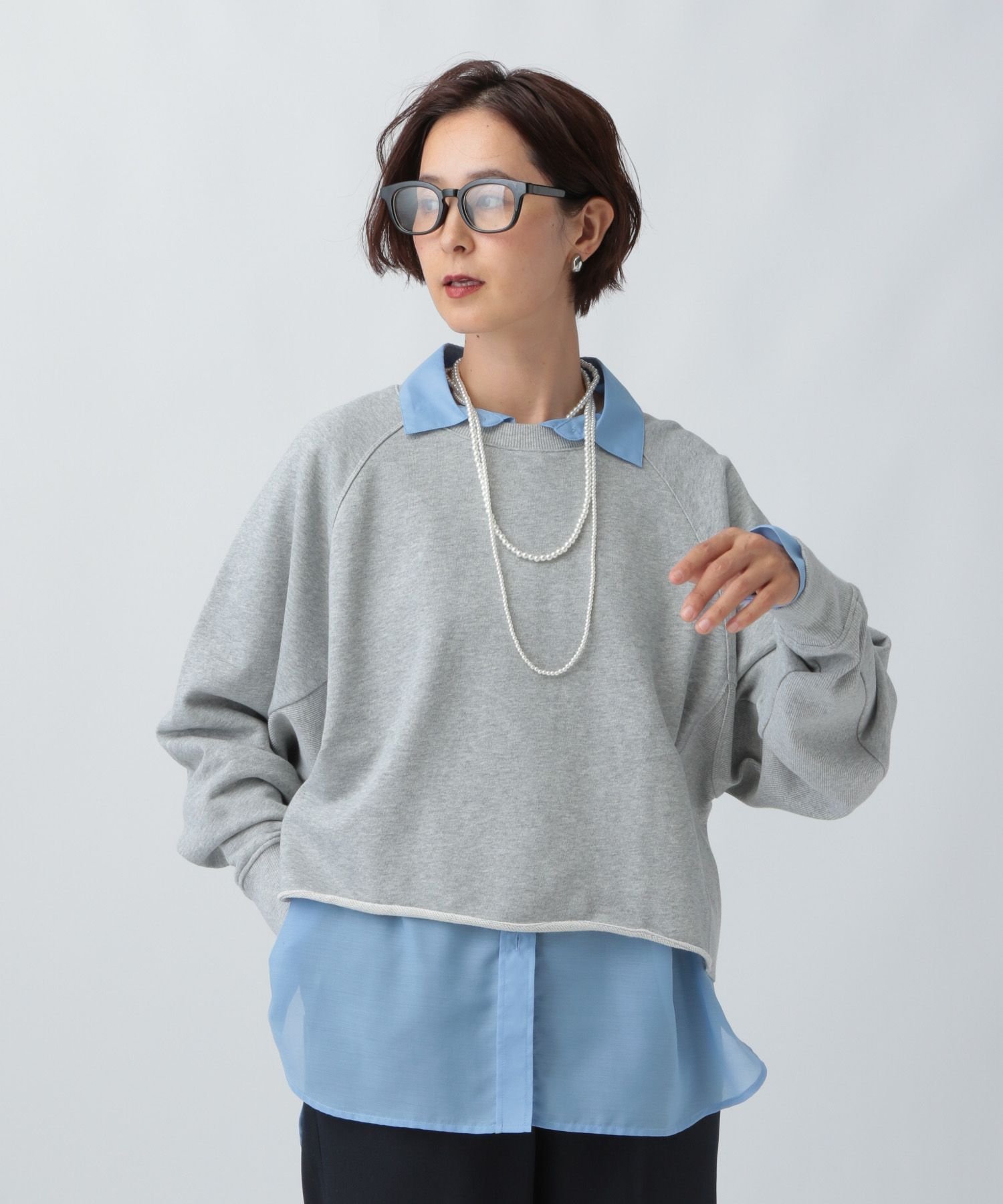 【レプシィム ローリーズファーム/LEPSIM LOWRYS FARM】のラグランショートプルオーバー インテリア・キッズ・メンズ・レディースファッション・服の通販 founy(ファニー) ファッション Fashion レディースファッション Fashion for Women トップス・カットソー Cut & Sew Tops カジュアルプルオーバー・ニットトップス Pullovers & Knit Tops / Casual Pullovers カットオフ Cut-Off Design コンパクト Compact, Small Size ショート Short, Short Length ワイド Wide, Wide Fit グレー15|ID: prp329100004785341 ipo3291000000034849582