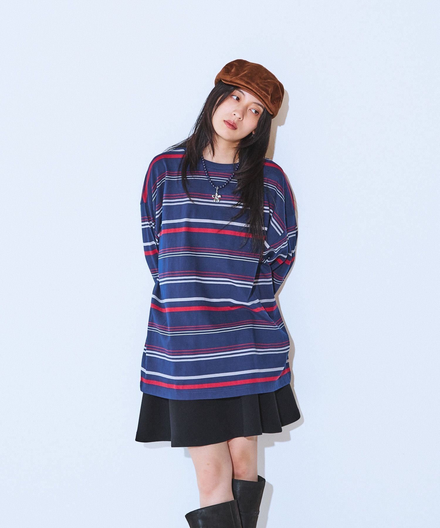 【ジーナシス/JEANASiS】のアソートボーダーBIGロンTEE インテリア・キッズ・メンズ・レディースファッション・服の通販 founy(ファニー) ファッション Fashion レディースファッション Fashion for Women トップス・カットソー Cut & Sew Tops ロングTシャツ・Tシャツ Longline T-Shirts & Tees おすすめ Recommended / Our Picks デニム Denim, Jeans Material フレア Flare, Flared ボーダー Border, Stripe ネイビー系その他|ID: prp329100004785343 ipo3291000000034738315