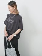 【サマンサモスモス/Samansa Mos2】の【接触冷感】ドルマンギャザー刺繍Tシャツ チャコールグレー|ID: prp329100004785346 ipo3291000000034773690