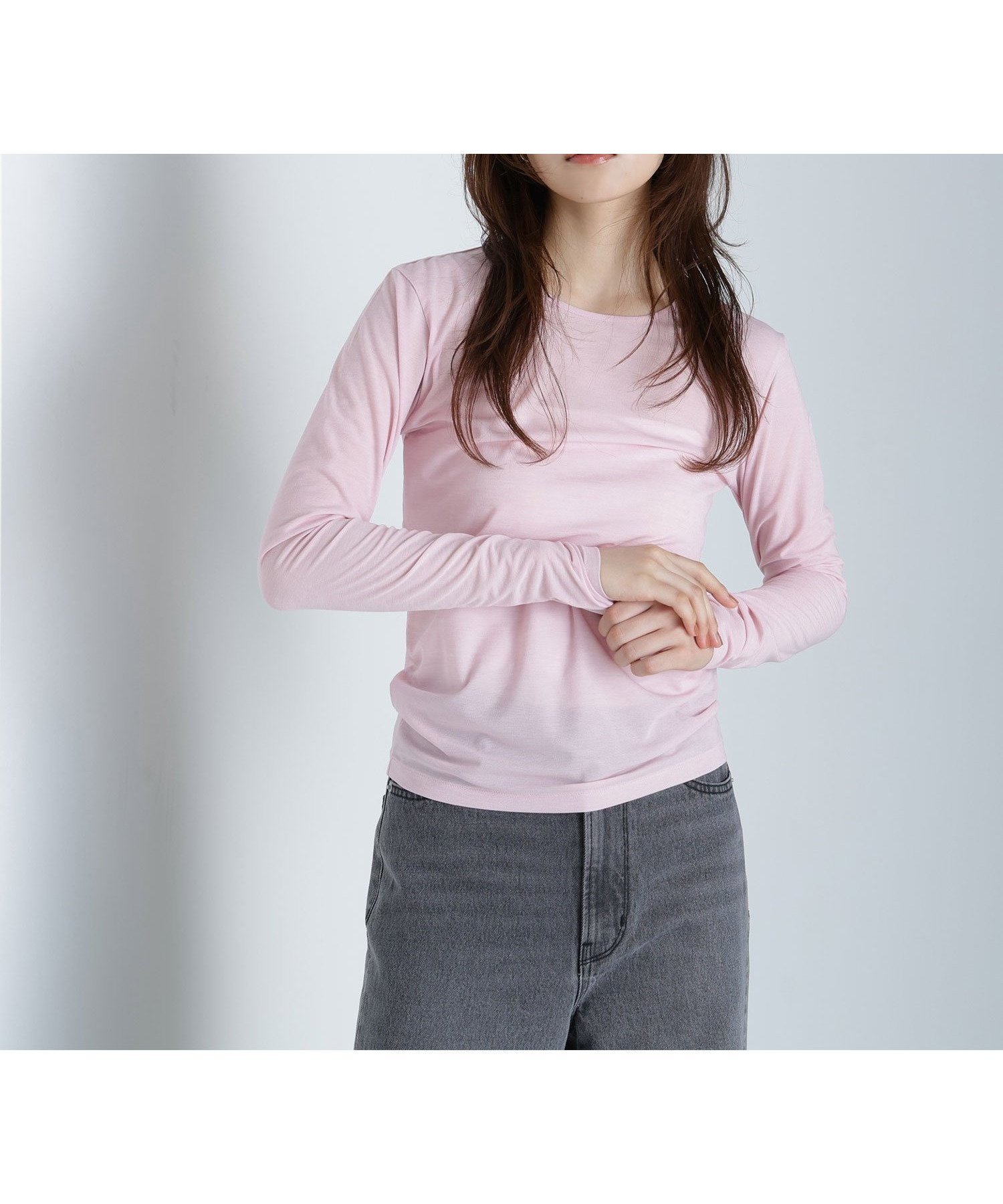 【ナチュラル ビューティー ベーシック/NATURAL BEAUTY BASIC】のシアーカットソーシリーズ クルーネック インテリア・キッズ・メンズ・レディースファッション・服の通販 founy(ファニー) 　雑誌掲載アイテム　Magazine Picks & Fashion Features　ファッション雑誌　Fashion Magazines　オッジ　Oggi　ファッション　Fashion　レディースファッション　Fashion for Women　トップス・カットソー　Cut & Sew Tops　カットソー・ベーシックTシャツ　Cut-and-Sewn Tops / Stretch Tees & Basics　インナー　Innerwear　キャミソール　Camisole, Spaghetti Strap Top　ハイネック　High Neck, Mock Neck　雑誌　Magazine, Fashion Magazine　ピンク|ID: prp329100004785368 ipo3291000000034738432