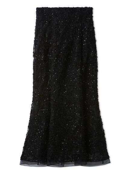 【セルフォード/CELFORD】のスパンコールレース刺繍スカート インテリア・キッズ・メンズ・レディースファッション・服の通販 founy(ファニー) 　ファッション　Fashion　レディースファッション　Fashion for Women　スカート　Skirts　スパンコール　Sequins, Sequin Embellishment　スマート　Smart, Elegant　チュール　Tulip, Tulip Motif　ホリデーシーズン　Holiday Season　レース　Lace, Lace Fabric　BLK[009]|ID: prp329100004785377 ipo3291000000034927438