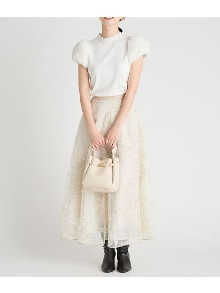 【セルフォード/CELFORD】のブラッシュドエンブロイダリースカート インテリア・キッズ・メンズ・レディースファッション・服の通販 founy(ファニー) 　ファッション　Fashion　レディースファッション　Fashion for Women　スカート　Skirts　オーガンジー　Organza Fabric　シアー　Sheer, See-Through　シンプル　Simple, Minimal　スマート　Smart, Elegant　チュール　Tulip, Tulip Motif　フレア　Flare, Flared　エレガント 上品　Elegant　A/W・秋冬　Autumn/Winter　LBEG[035]|ID: prp329100004785389 ipo3291000000034935441