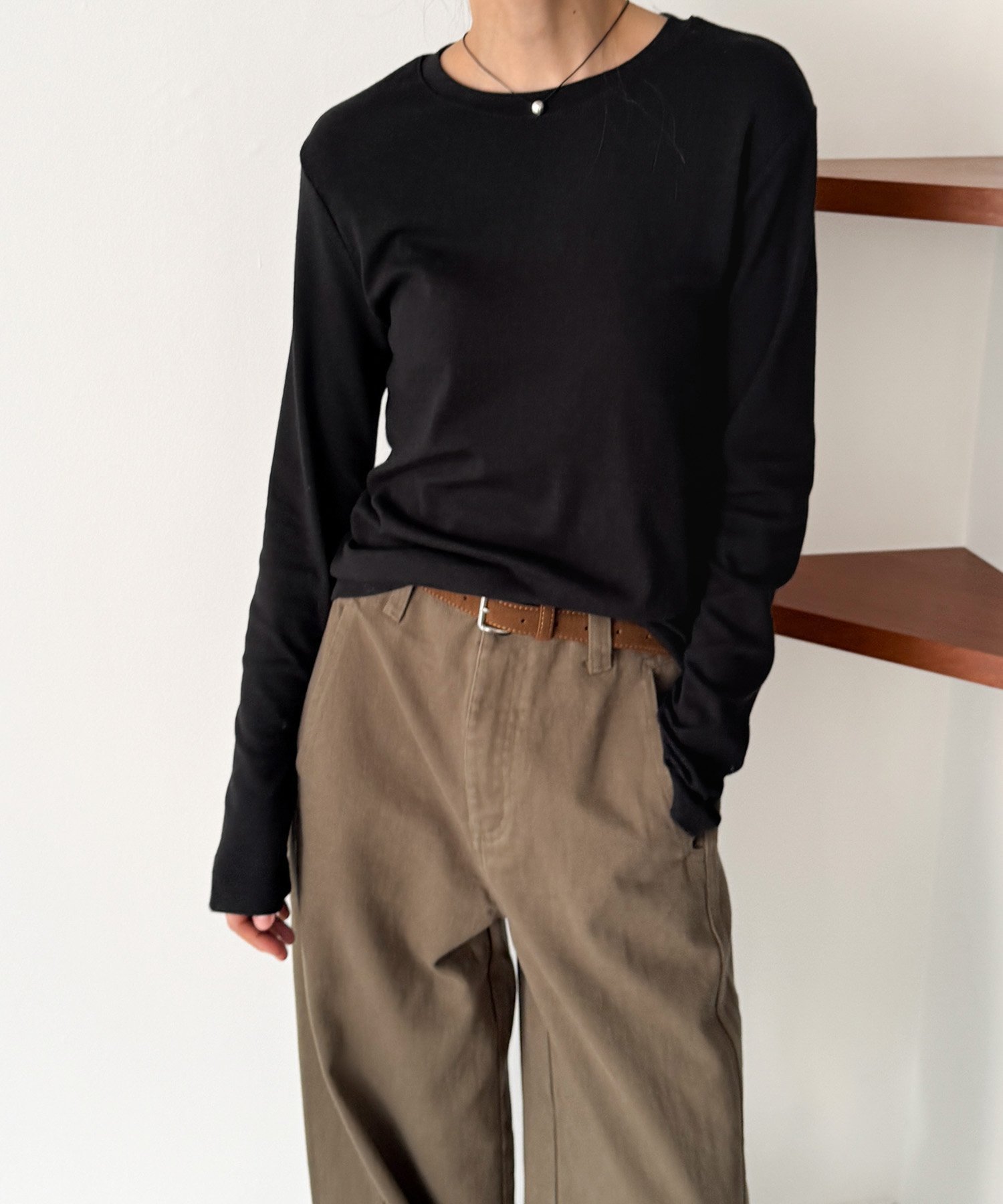 【キャナルジーン/CANAL JEAN】のEl mar 起毛スムースベーシックロンT インテリア・キッズ・メンズ・レディースファッション・服の通販 founy(ファニー) ファッション Fashion レディースファッション Fashion for Women トップス・カットソー Cut & Sew Tops ロングTシャツ・Tシャツ Longline T-Shirts & Tees インナー Innerwear シンプル Simple, Minimal フィット Fit, Slim Fit ブラック|ID: prp329100004785392 ipo3291000000034920225