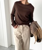 【キャナルジーン/CANAL JEAN】のEl mar 起毛スムースベーシックロンT 人気、トレンドファッション・服の通販 founy(ファニー) ファッション Fashion レディースファッション Fashion for Women トップス・カットソー Cut & Sew Tops ロングTシャツ・Tシャツ Longline T-Shirts & Tees インナー Innerwear シンプル Simple, Minimal フィット Fit, Slim Fit thumbnail ブラウン|ID: prp329100004785392 ipo3291000000034920227