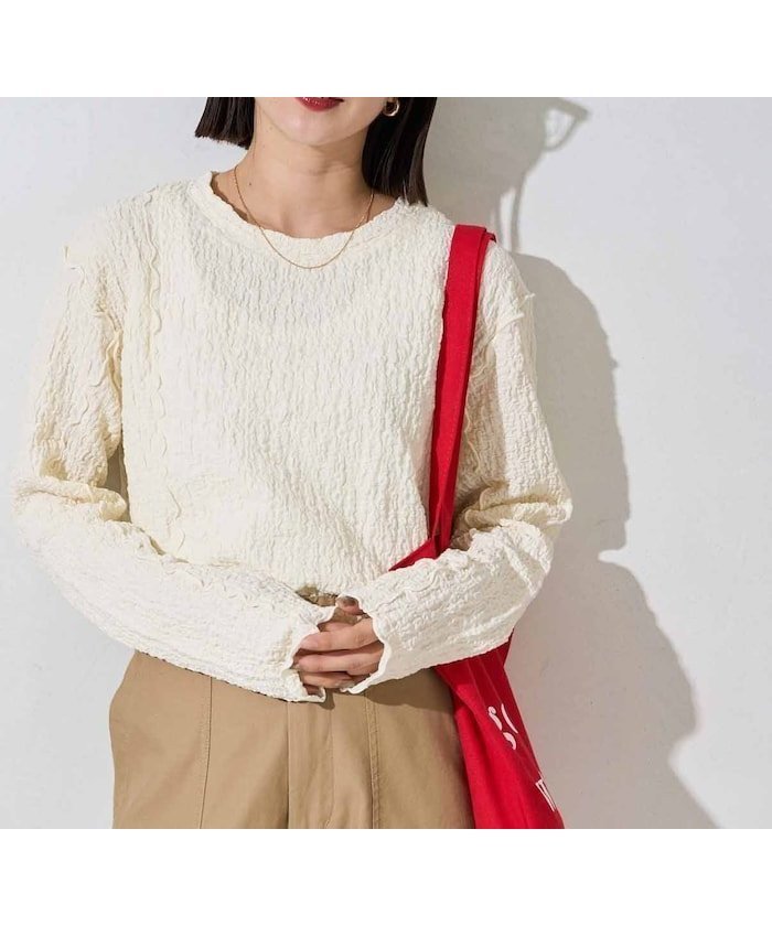 【フリークスストア/FREAK'S STORE】のカット シャーリング ポコポコ メロー デザイン ロングスリーブ Tシャツ【限定展開】 25AW インテリア・キッズ・メンズ・レディースファッション・服の通販 founy(ファニー) https://founy.com/ ファッション Fashion レディースファッション Fashion for Women トップス・カットソー Cut & Sew Tops シャツ・ブラウス・オフィスカジュアル Elegant Blouses & Button-Ups ロングTシャツ・Tシャツ Longline T-Shirts & Tees 2025年 2025 2025-2026秋冬・A/W Autumn/Winter 2025–26 AW25–26 冬 Winter / This Winter おすすめ Recommended / Our Picks インナー Innerwear キャミワンピース Cami Dress, Slip Dress サロペット Overalls, Salopette シャーリング Shirring, Ruched シンプル Simple, Minimal スラックス Slacks, Dress Pants スリーブ Sleeve, Long Sleeve / Short Sleeve デニム Denim, Jeans Material トレンド Trend, Trending Now ベーシック Basic, Essential ロング Long, Long-Length エレガント 上品 Elegant A/W・秋冬 Autumn/Winter |ID: prp329100004785403 ipo3291000000034789181