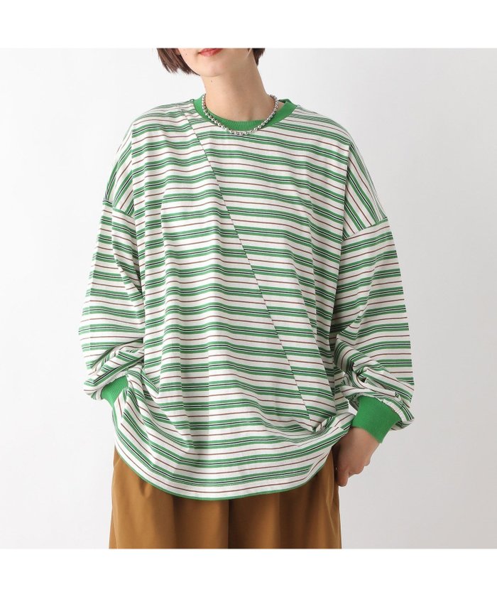 【レプシィム ローリーズファーム/LEPSIM LOWRYS FARM】のクレイジーマルチボーダーロンT インテリア・キッズ・メンズ・レディースファッション・服の通販 founy(ファニー) https://founy.com/ ファッション Fashion レディースファッション Fashion for Women トップス・カットソー Cut & Sew Tops ロングTシャツ・Tシャツ Longline T-Shirts & Tees おすすめ Recommended / Our Picks アクセサリー Fashion Accessories デニム Denim, Jeans Material トレンド Trend, Trending Now フロント Front, Front Design ボーダー Border, Stripe リラックス Relax, Relaxed Fit |ID: prp329100004785467 ipo3291000000034801825