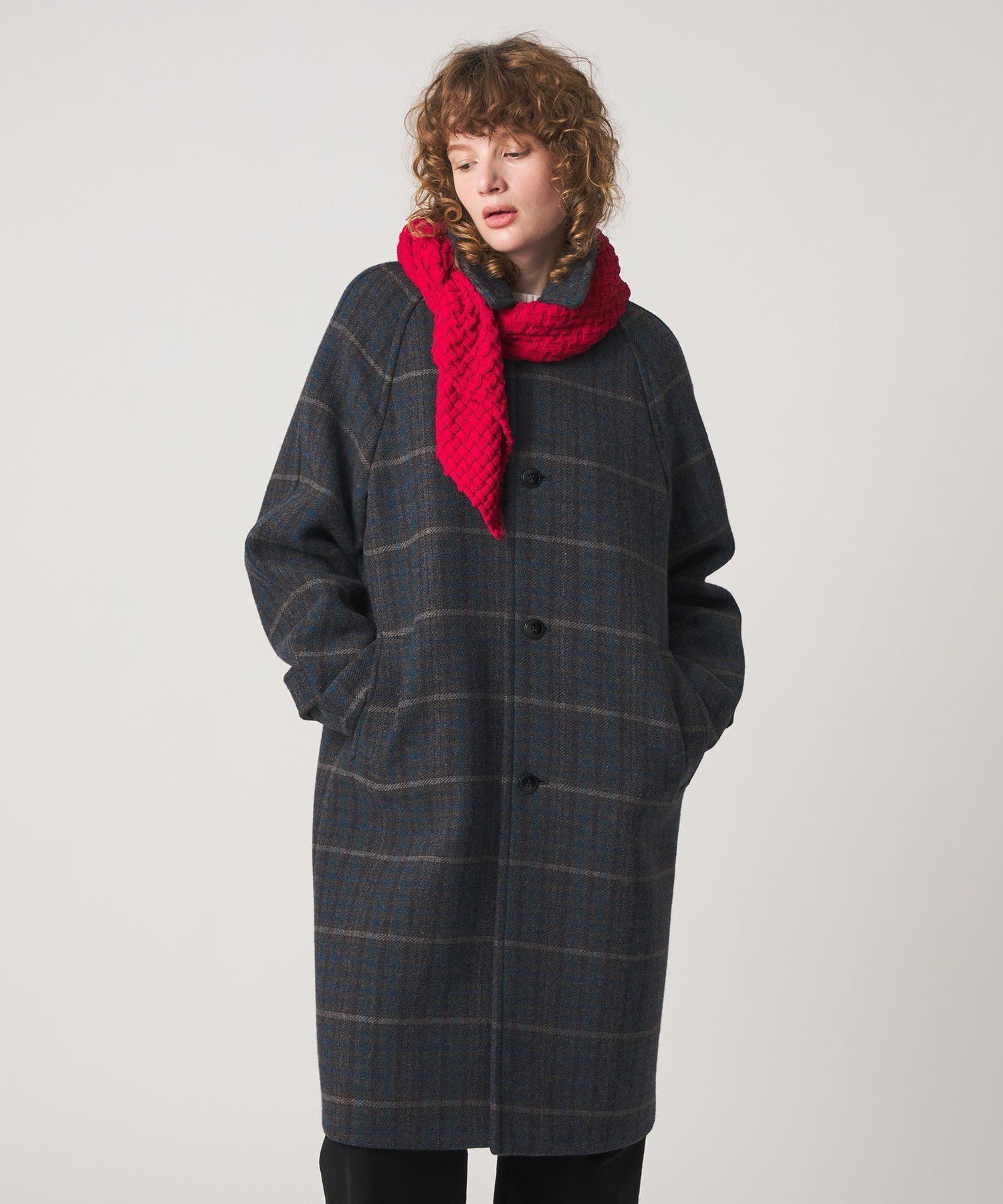 【ビューティ&ユース ユナイテッドアローズ/BEAUTY&YOUTH / UNITED ARROWS】のSteven Alan チェック ラグランスリーブ コート インテリア・キッズ・メンズ・レディースファッション・服の通販 founy(ファニー) ファッション Fashion レディースファッション Fashion for Women アウター Coat / Outerwear Collection コート・ロングコート・ピーコート Long Coats, Peacoats & More クラシカル Classical, Vintage-Inspired コンパクト Compact, Small Size スリーブ Sleeve, Long Sleeve / Short Sleeve チェック Check, Plaid, Tartan バランス Balance, Style Balance DK.GRAY|ID: prp329100004785501 ipo3291000000034881061