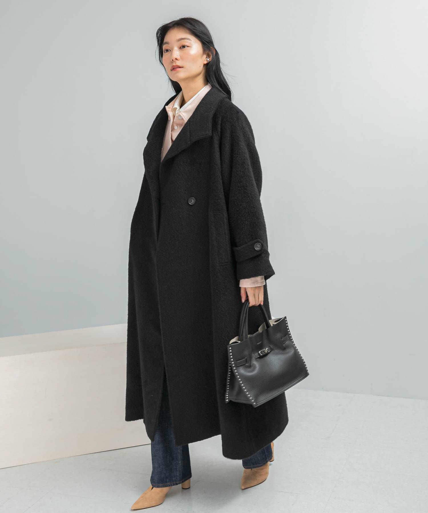 【アーバンリサーチ ロッソ/URBAN RESEARCH ROSSO】のアルパカ混シャギースタンドコート 人気、トレンドファッション・服の通販 founy(ファニー) 　ファッション　Fashion　レディースファッション　Fashion for Women　アウター　Coat / Outerwear Collection　コート・ロングコート・ピーコート　Long Coats, Peacoats & More　2025年　2025　2025-2026秋冬・A/W　Autumn/Winter 2025–26 AW25–26　冬　Winter / This Winter　キュプラ　Cupro, Eco Fabric　スタンド　Stand Collar, Upright Stand　スリット　Slit, Slit Detail　ロング　Long, Long-Length　エレガント 上品　Elegant　A/W・秋冬　Autumn/Winter　 other-1|ID: prp329100004785510 ipo3291000000035072250