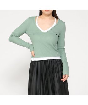 【ゲス/GUESS】のGUESS JEANS/Layered Waffle Top 人気、トレンドファッション・服の通販 founy(ファニー) ファッション Fashion レディースファッション Fashion for Women ワンピース Dresses |ID:prp329100004785513