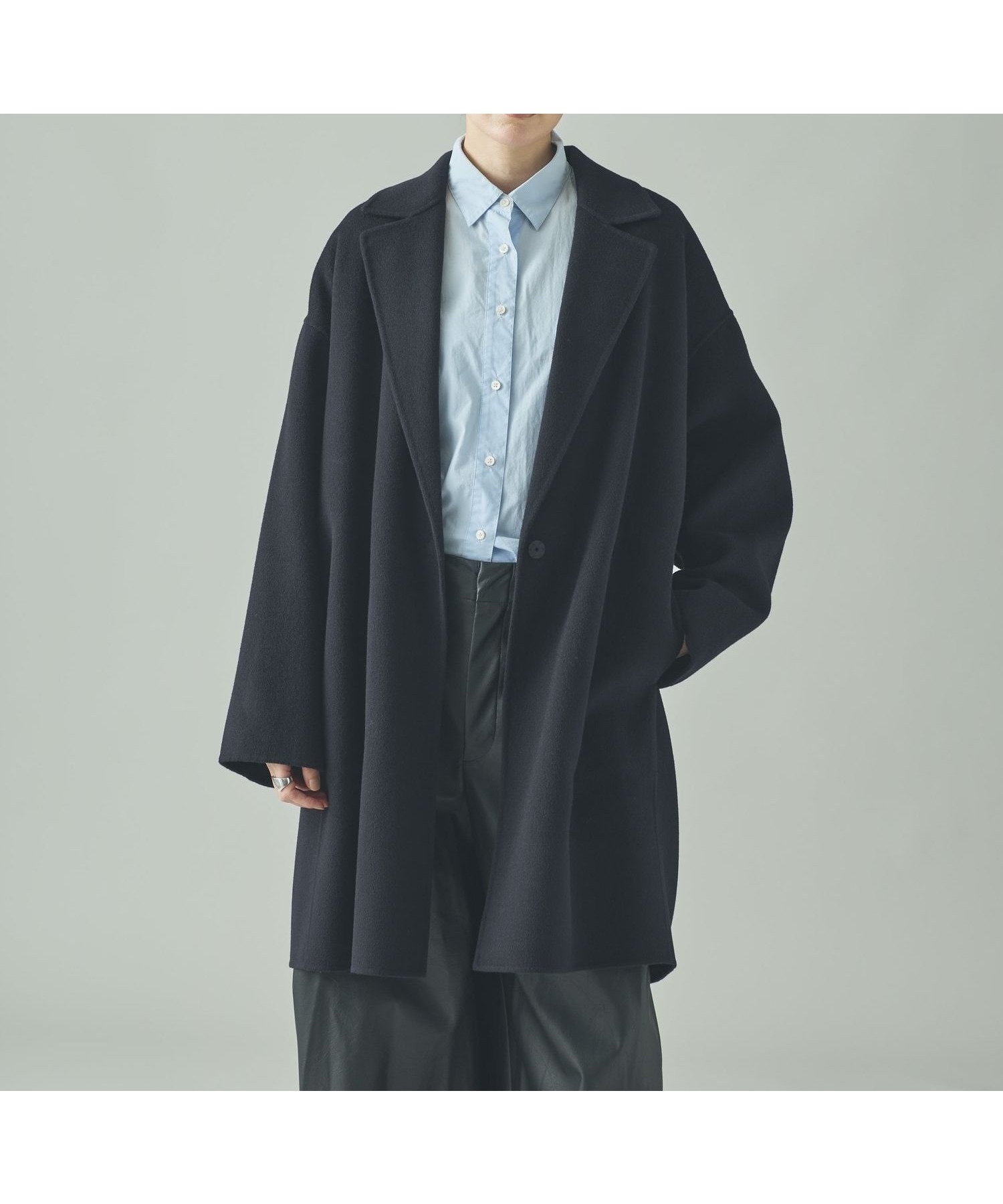 【カレンソロジー/Curensology】のC.S.G ウールカシミヤビーバーコート インテリア・キッズ・メンズ・レディースファッション・服の通販 founy(ファニー) 　ファッション　Fashion　レディースファッション　Fashion for Women　アウター　Coat / Outerwear Collection　コート・ロングコート・ピーコート　Long Coats, Peacoats & More　エレガント 上品　Elegant　シンプル　Simple, Minimal　定番　Standard, Basic Item　ネイビー|ID: prp329100004785518 ipo3291000000034739040