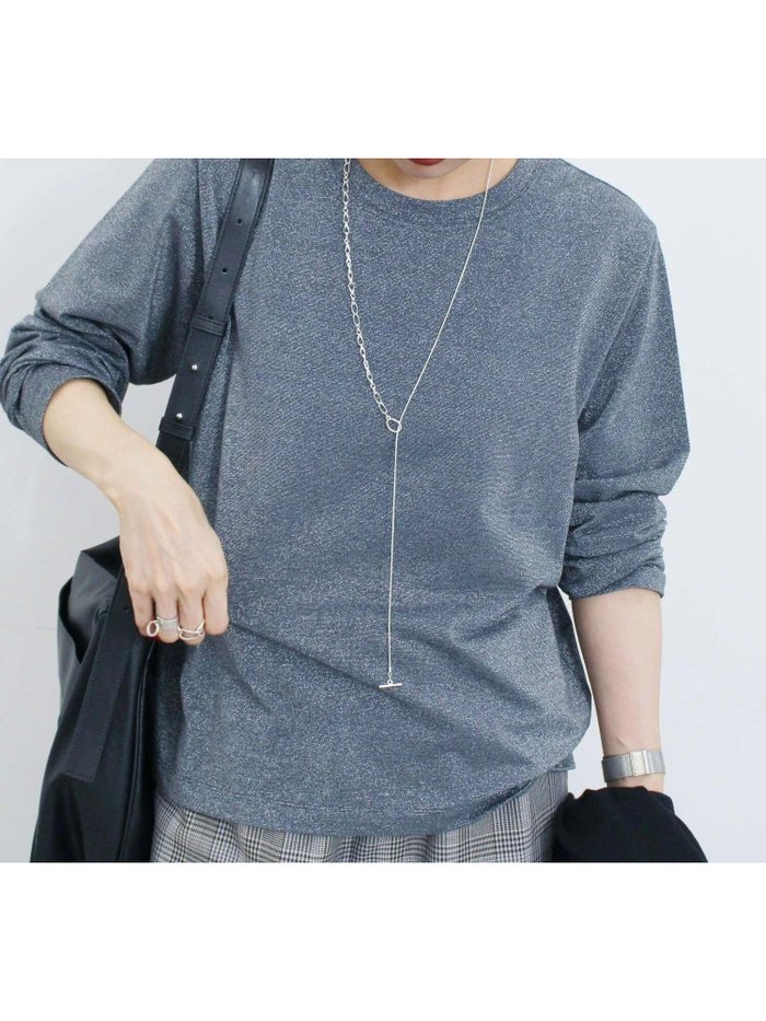 【サマンサモスモス/Samansa Mos2】のラメロンT インテリア・キッズ・メンズ・レディースファッション・服の通販 founy(ファニー) https://founy.com/ ファッション Fashion レディースファッション Fashion for Women トップス・カットソー Cut & Sew Tops ロングTシャツ・Tシャツ Longline T-Shirts & Tees おすすめ Recommended / Our Picks インナー Innerwear カーディガン Cardigan, Knitwear シンプル Simple, Minimal ジャケット Jacket, Outerwear デニム Denim, Jeans Material トレンド Trend, Trending Now |ID: prp329100004785537 ipo3291000000034774346