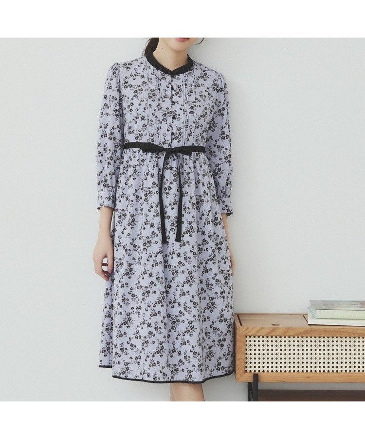 【インデックス/INDEX】のミニフラワープリント バイカラーワンピース【洗濯機洗い可/イージーアイロン/防シワ】 インテリア・キッズ・メンズ・レディースファッション・服の通販 founy(ファニー) ファッション Fashion レディースファッション Fashion for Women ワンピース Dresses シンプル Simple, Minimal スマート Smart, Elegant ポケット Pocket, Pocket Detail リボン Ribbon, Bow 無地 Plain, Solid Color ラベンダー|ID: prp329100004785546 ipo3291000000034929070