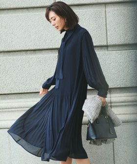 【エルーラ/Elura】の≪CEREMONY≫プリーツワンピース/603869 人気、トレンドファッション・服の通販 founy(ファニー) ファッション Fashion レディースファッション Fashion for Women ワンピース Dresses シフォン Chiffon, Lightweight Fabric ネックレス Necklace, Pendant Necklace パール Pearl, Pearl Accent フェミニン Feminine, Girly プリーツ Pleats, Pleated リボン Ribbon, Bow エレガント 上品 Elegant セレモニー Ceremony ビジネス 仕事 通勤 Business / Work / Commuting |ID:prp329100004785566