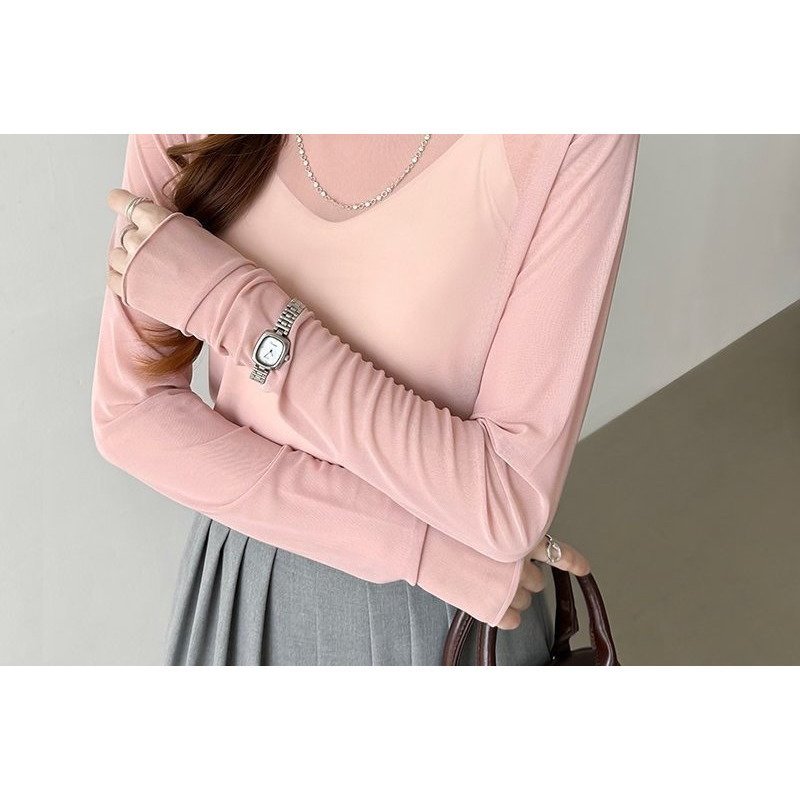 【ココモモ/COCOMOMO】の長袖・五分袖 選べる2タイプ シアー トップス ラウンドネック カットソー インテリア・キッズ・メンズ・レディースファッション・服の通販 founy(ファニー) ファッション Fashion レディースファッション Fashion for Women トップス・カットソー Cut & Sew Tops カットソー・ベーシックTシャツ Cut-and-Sewn Tops / Stretch Tees & Basics イエロー Yellow オレンジ Orange 春 Spring 秋 Autumn カットソー Cut and Sewn Top シアー Sheer, See-Through ストレッチ Stretch, Stretchy Fabric ストレート Straight, Straight Cut 長袖 Long Sleeve, Full Sleeve パーティ Party, Party Style パープル Purple, Violet フィット Fit, Slim Fit 半袖 Short Sleeve, Half Sleeve 無地 Plain, Solid Color ラウンド Round, Round Neck レース Lace, Lace Fabric ローズ Rose, Rose Motif 冬 Winter / This Winter A/W・秋冬 Autumn/Winter S/S・春夏 SS, Spring/Summer, Warm Season 夏 Summer エレガント 上品 Elegant 入学式 Entrance Ceremony 卒業式 Graduation Ceremony 長袖・ピンク|ID: prp329100004785606 ipo3291000000034773408