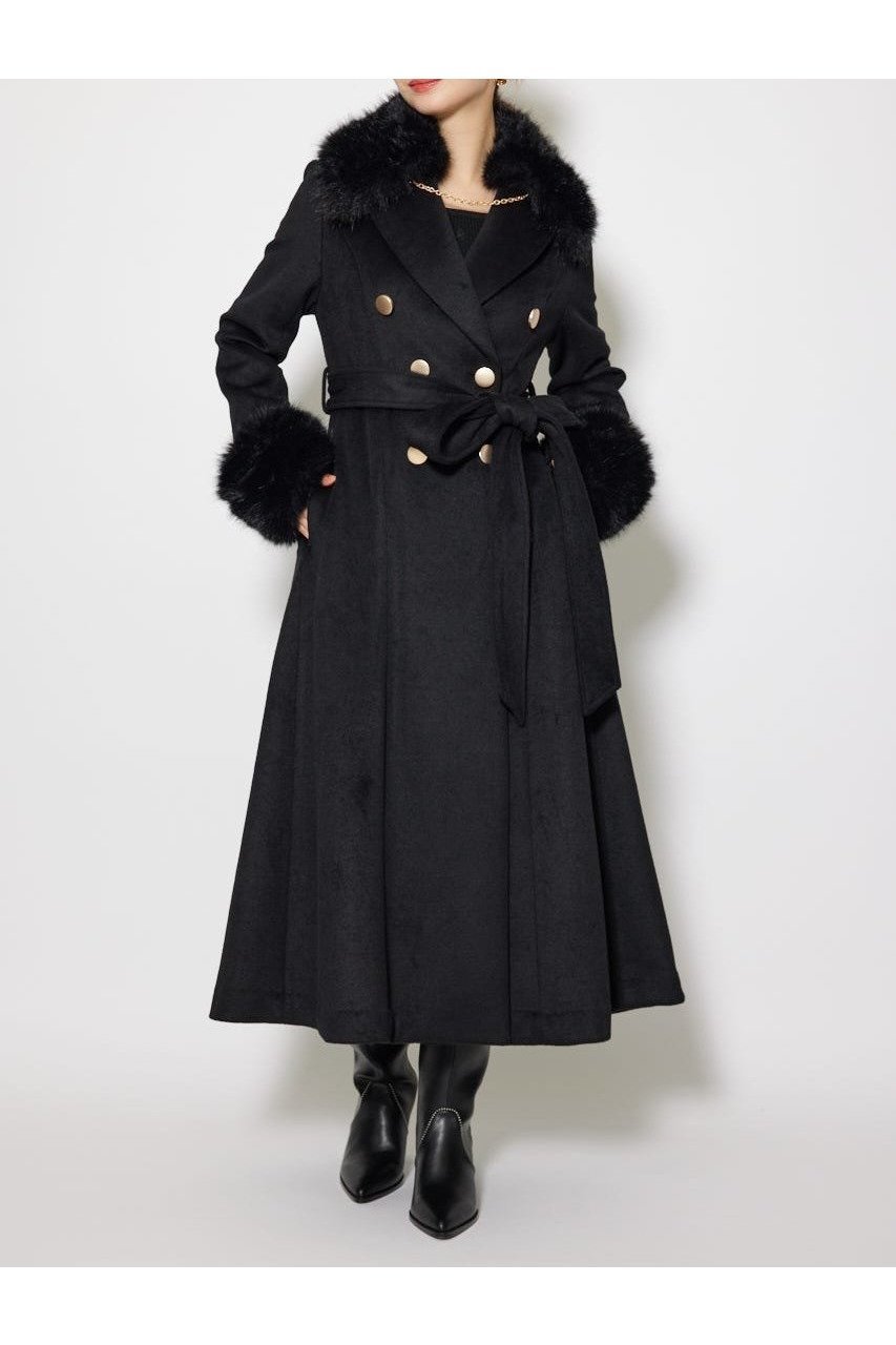 【リエンダ/rienda】の2WAYラグジュアリーレディーコート 人気、トレンドファッション・服の通販 founy(ファニー) 　ファッション　Fashion　レディースファッション　Fashion for Women　アウター　Coat / Outerwear Collection　コート・ロングコート・ピーコート　Long Coats, Peacoats & More　スタンダード　Standard, Basic　ドレス　Dress, One-Piece　パターン　Pattern, Design Print　フェイクファー　Faux Fur, Imitation Fur　マニッシュ　Mannish, Boyish　リボン　Ribbon, Bow　再入荷　Restock / Back in Stock　 other-1|ID: prp329100004785659 ipo3291000000034903882