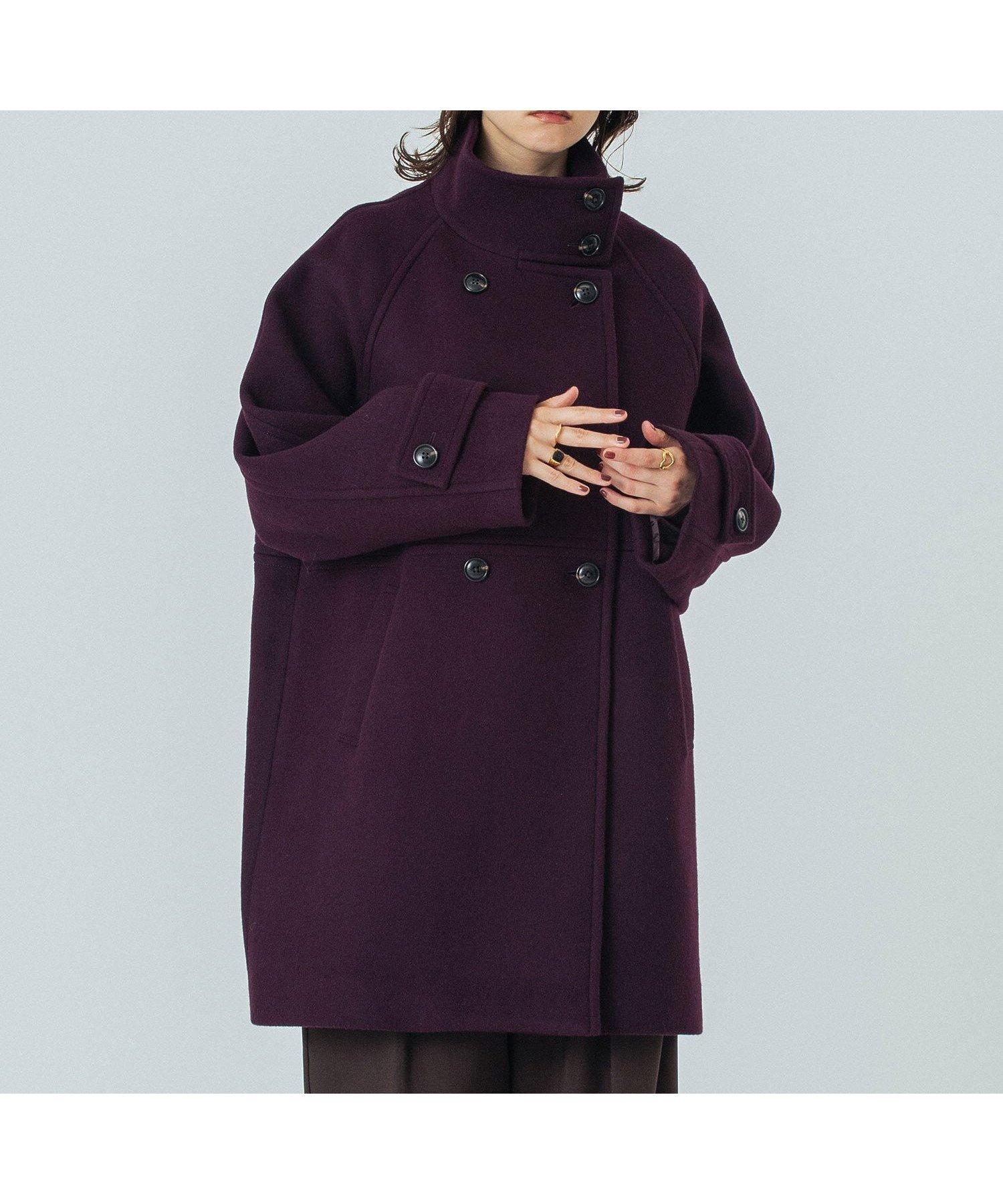 【ローズバッド/ROSE BUD】のSTAND COLLAR COAT インテリア・キッズ・メンズ・レディースファッション・服の通販 founy(ファニー) 　ファッション　Fashion　レディースファッション　Fashion for Women　アウター　Coat / Outerwear Collection　コート・ロングコート・ピーコート　Long Coats, Peacoats & More　スタンド　Stand Collar, Upright Stand　スマート　Smart, Elegant　スリーブ　Sleeve, Long Sleeve / Short Sleeve　フィット　Fit, Slim Fit　冬　Winter / This Winter　エレガント 上品　Elegant　BURGUNDY|ID: prp329100004785681 ipo3291000000034946649