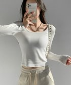 【ミニミニストア/miniministore】の長袖Tシャツ ショート丈 Uネック 韓国 人気、トレンドファッション・服の通販 founy(ファニー) ファッション Fashion レディースファッション Fashion for Women トップス・カットソー Cut & Sew Tops シャツ・ブラウス・オフィスカジュアル Elegant Blouses & Button-Ups ロングTシャツ・Tシャツ Longline T-Shirts & Tees インナー Innerwear ショート Short, Short Length ジャケット Jacket, Outerwear フィット Fit, Slim Fit ベーシック Basic, Essential ボトム Bottoms, Lower Wear 冬 Winter / This Winter 無地 Plain, Solid Color A/W・秋冬 Autumn/Winter 羽織 Haori, Light Jacket 長袖 Long Sleeve, Full Sleeve thumbnail ホワイト|ID: prp329100004785684 ipo3291000000035156482