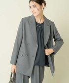 【アー ヴェー ヴェー/a.v.v】の【洗える/イージーケア/毛玉になりにくい/ストレッチ/吸水速乾】ツイード調ダブルブレストジャケット ダークグレー|ID: prp329100004785694 ipo3291000000035121340