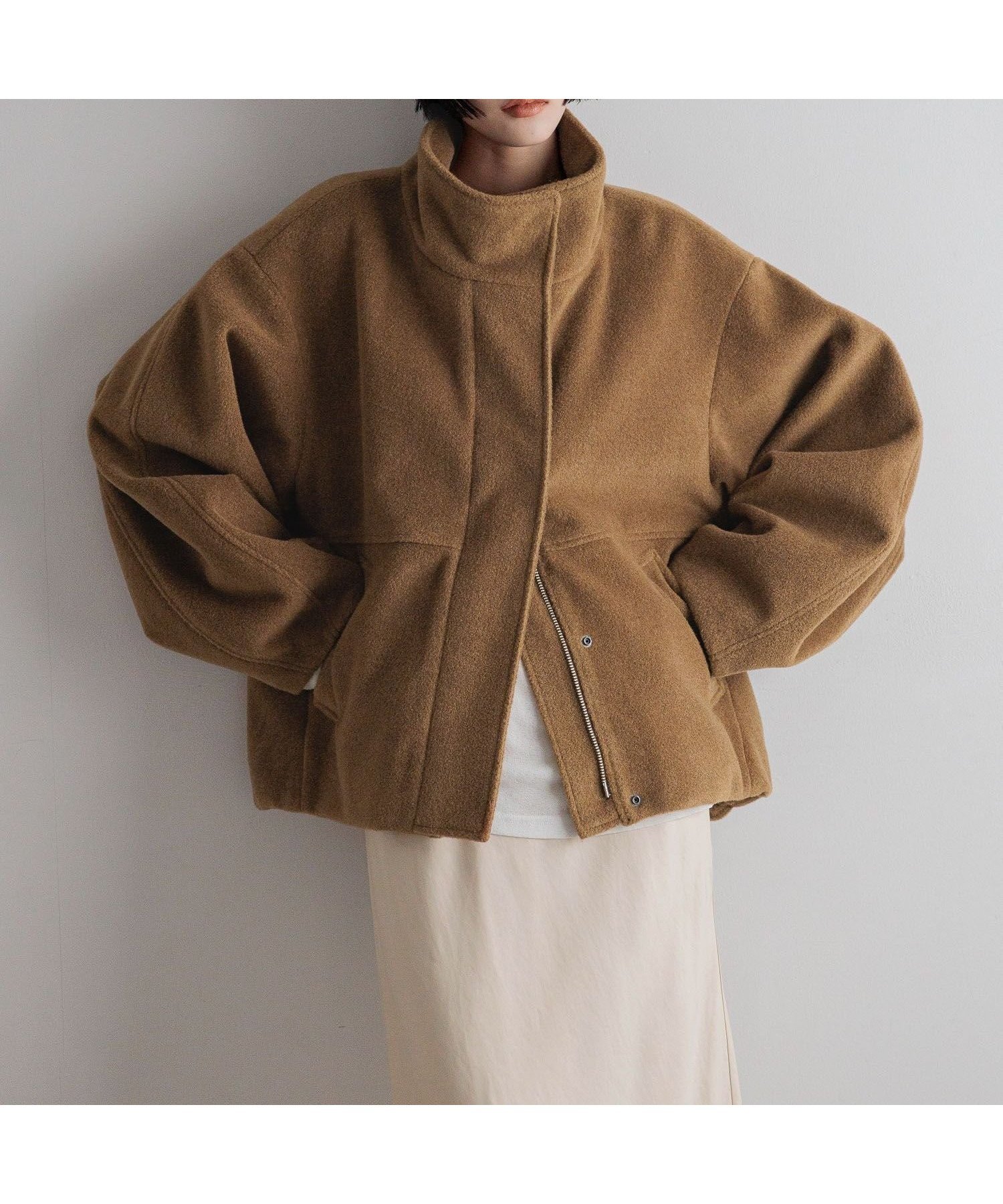 【ローリーズファーム/LOWRYS FARM】のウーリーテックスタンドブルゾン 人気、トレンドファッション・服の通販 founy(ファニー) 　ファッション　Fashion　レディースファッション　Fashion for Women　アウター　Coat / Outerwear Collection　ブルゾンジャケット・スポーティアウター　Blouson Jackets　おすすめ　Recommended / Our Picks　スウェット / スエット　Sweatshirt, Sweatwear　スタンド　Stand Collar, Upright Stand　タイトスカート　Pencil Skirt, Tight Skirt　ハーフ　Half, Half-Length　 other-1|ID: prp329100004785716 ipo3291000000034850334