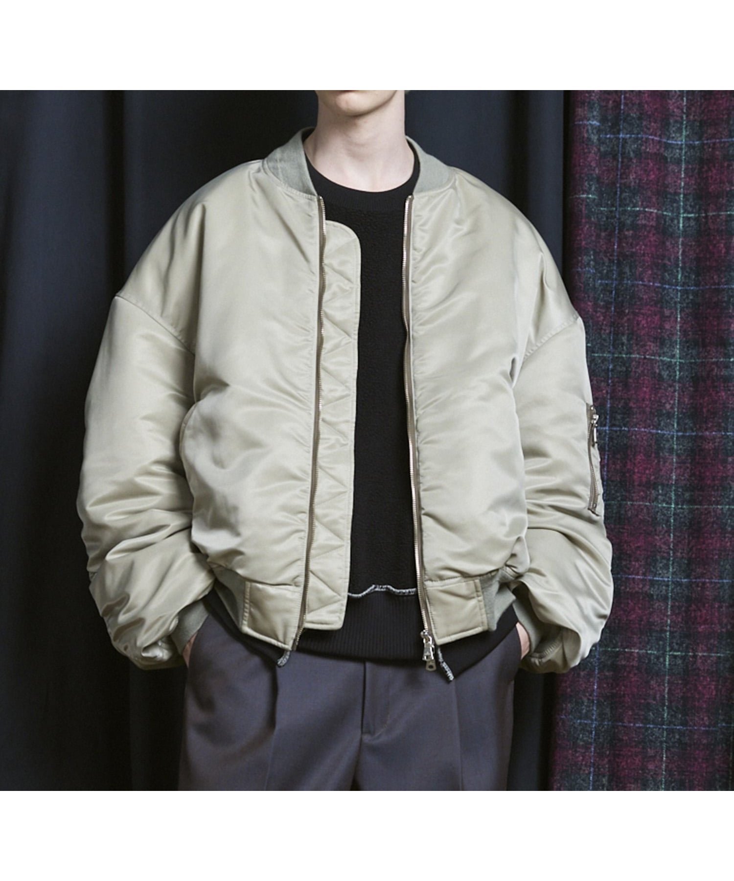 【メゾンスペシャル/MAISON SPECIAL】のPrime-Over Wool Nylon MA-1 Bomber Jacket 人気、トレンドファッション・服の通販 founy(ファニー) 　ファッション　Fashion　レディースファッション　Fashion for Women　アウター　Coat / Outerwear Collection　レディースジャケット・軽アウター　Jackets　MA-1ジャケット　MA-1 Bomber Jackets / Flight Jackets　インナー　Innerwear　ギャザー　Gathered, Ruffled　コレクション　Collection, Seasonal Line　軽量　Lightweight, Ultra Light　スタイリッシュ　Stylish, Fashionable　定番　Standard, Basic Item　パターン　Pattern, Design Print　フレンチ　French, French Style　ポケット　Pocket, Pocket Detail　エレガント 上品　Elegant　 other-1|ID: prp329100004785744 ipo3291000000035187867