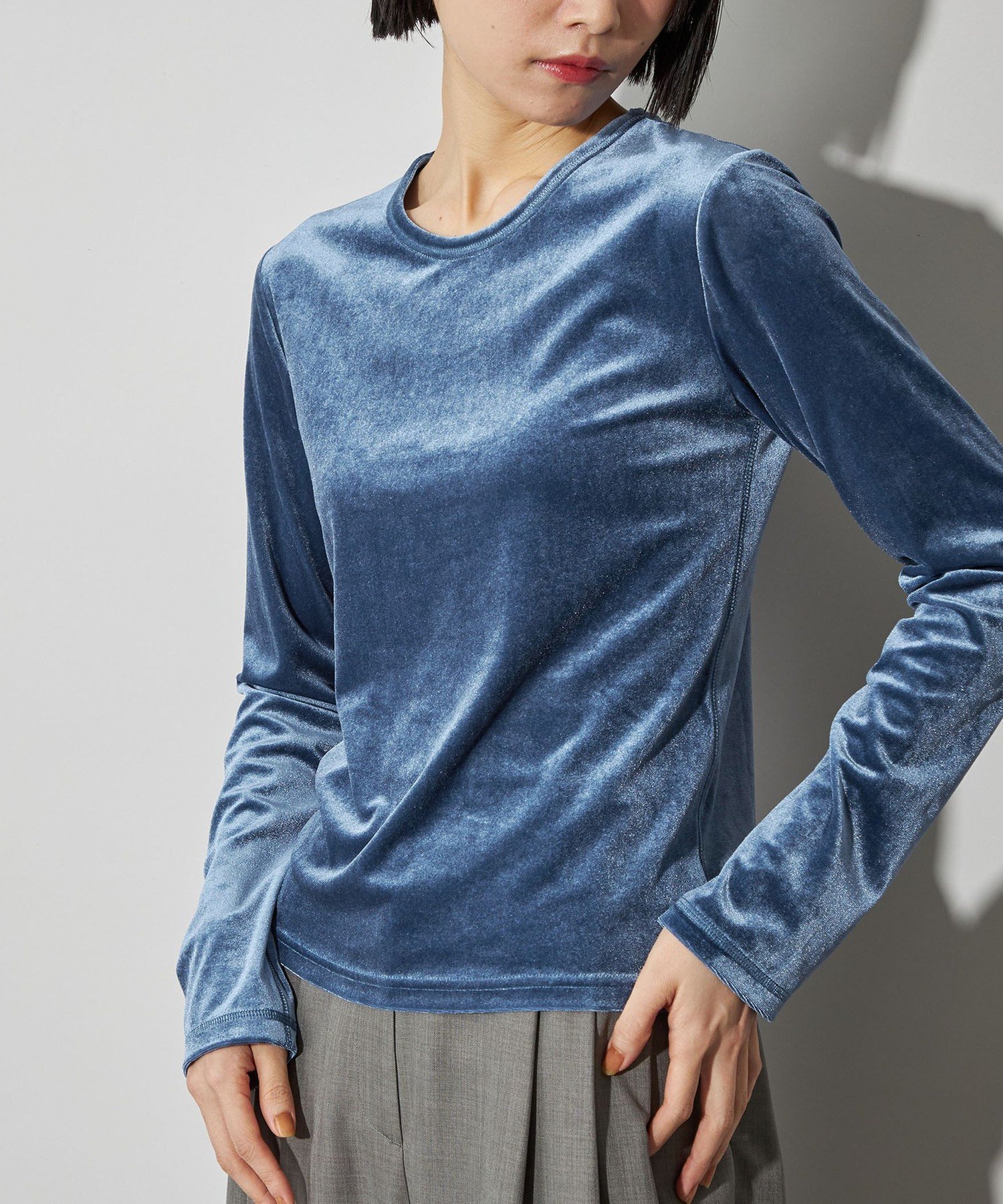 【ユナイテッドアローズ/UNITED ARROWS】のCITEN ベロアコンパクトロンT インテリア・キッズ・メンズ・レディースファッション・服の通販 founy(ファニー) ファッション Fashion レディースファッション Fashion for Women トップス・カットソー Cut & Sew Tops ロングTシャツ・Tシャツ Longline T-Shirts & Tees ベロアトップス Velour Tops / Velvet-Look Items インナー Innerwear カーディガン Cardigan, Knitwear シャイニー Shiny, Glossy Finish シンプル Simple, Minimal スラックス Slacks, Dress Pants デニム Denim, Jeans Material トレンド Trend, Trending Now フィット Fit, Slim Fit ベロア Velour, Soft Velvet ワーク Workwear, Utility Style A/W・秋冬 Autumn/Winter アウトレット Outlet / Clearance おすすめ Recommended / Our Picks エレガント 上品 Elegant LT.BLUE|ID: prp329100004785773 ipo3291000000034740023