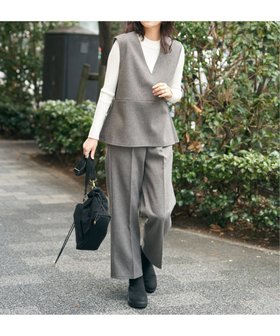 【イッカ/ikka】の【2点セット】GOKU楽ペプラムジレセット 人気、トレンドファッション・服の通販 founy(ファニー) ファッション Fashion レディースファッション Fashion for Women アウター Coat / Outerwear Collection トップス・カットソー Cut & Sew Tops ベスト&ジレ / 重ね着スタイル Vests & Gilets スタイリッシュ Stylish, Fashionable ストレッチ Stretch, Stretchy Fabric セットアップ Set-Up, Coordinated Outfit ツイル Twist, Twisted Detail フェミニン Feminine, Girly ベスト Vest, Waistcoat ペプラム Peplum, Flared Hem 無地 Plain, Solid Color |ID:prp329100004785778