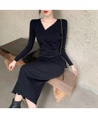 【ミニミニストア/miniministore】のカシュクール リブニットワンピース 秋冬 ブラック|ID: prp329100004785796 ipo3291000000035191057