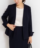 【ノーリーズ/NOLLEY'S】の《セットアップ対応》ウォッシャブルウール調ノーカラージャケット ネイビー|ID: prp329100004785798 ipo3291000000035009670