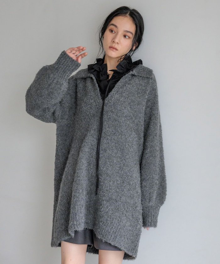 【ローリーズファーム/LOWRYS FARM】の【WEB先行 】【WEB限定アイテム】スキッパーニットミニワンピース インテリア・キッズ・メンズ・レディースファッション・服の通販 founy(ファニー) https://founy.com/ ファッション Fashion レディースファッション Fashion for Women ワンピース Dresses おすすめ Recommended / Our Picks インナー Innerwear スキッパー Skipper, Open Collar トレンド Trend, Trending Now ボトム Bottoms, Lower Wear ループ Loop, Loop Knit ロング Long, Long-Length |ID: prp329100004785799 ipo3291000000035021069