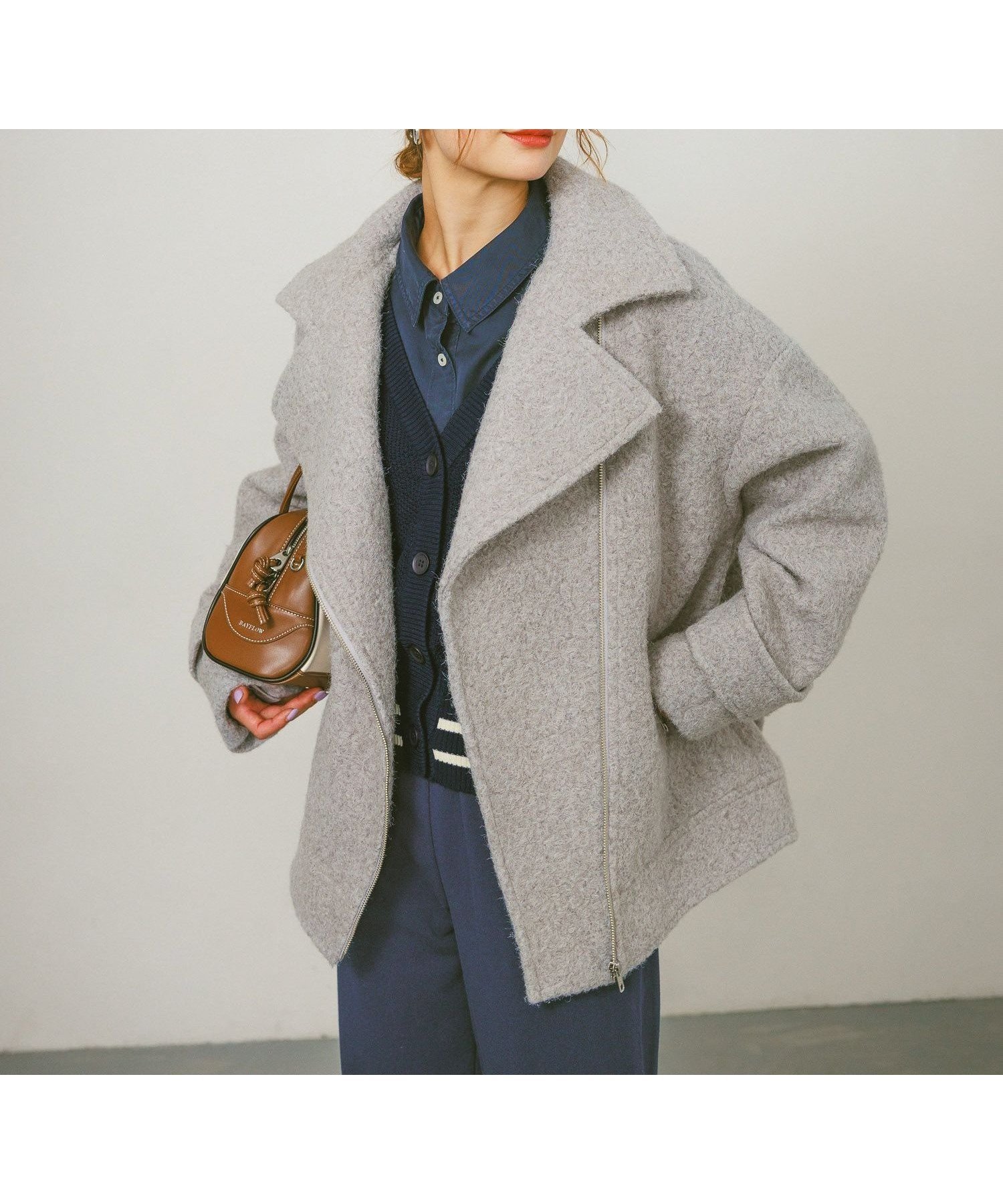 【ベイフロー/BAYFLOW】のウーリーライダースコート インテリア・キッズ・メンズ・レディースファッション・服の通販 founy(ファニー) 　ファッション　Fashion　レディースファッション　Fashion for Women　アウター　Coat / Outerwear Collection　コート・ロングコート・ピーコート　Long Coats, Peacoats & More　ライダースジャケット / レザースタイル　Riders Jackets & Biker Style　おすすめ　Recommended / Our Picks　バランス　Balance, Style Balance　ベーシック　Basic, Essential　ボトム　Bottoms, Lower Wear　ミドル　Middle Length, Mid Height　ライダース　Riders　人気　Popular, Best Seller　グレー15|ID: prp329100004785836 ipo3291000000034785261