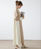 【ラジュール/Lajour】のプリーツ切換えワンピース 人気、トレンドファッション・服の通販 founy(ファニー) ファッション Fashion レディースファッション Fashion for Women ワンピース Dresses カーディガン Cardigan, Knitwear ダウン Down, Puffer トレンド Trend, Trending Now プリーツ Pleats, Pleated リボン Ribbon, Bow ロング Long, Long-Length エレガント 上品 Elegant 冬 Winter / This Winter 秋 Autumn thumbnail ベージュ×アイボリー|ID: prp329100004785852 ipo3291000000035169679