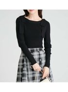 【セルフォード/CELFORD】の【ウォッシャブル】ショルダーリボンニットプルオーバー 人気、トレンドファッション・服の通販 founy(ファニー) ファッション Fashion レディースファッション Fashion for Women トップス・カットソー Cut & Sew Tops ニット Knit Tops & Sweaters カジュアルプルオーバー・ニットトップス Pullovers & Knit Tops / Casual Pullovers ウォッシャブル Machine Washable スクエア Square, Square Shape スマート Smart, Elegant リボン Ribbon, Bow ワンポイント One Point, Statement Accent thumbnail BLK[009]|ID: prp329100004785867 ipo3291000000035073854