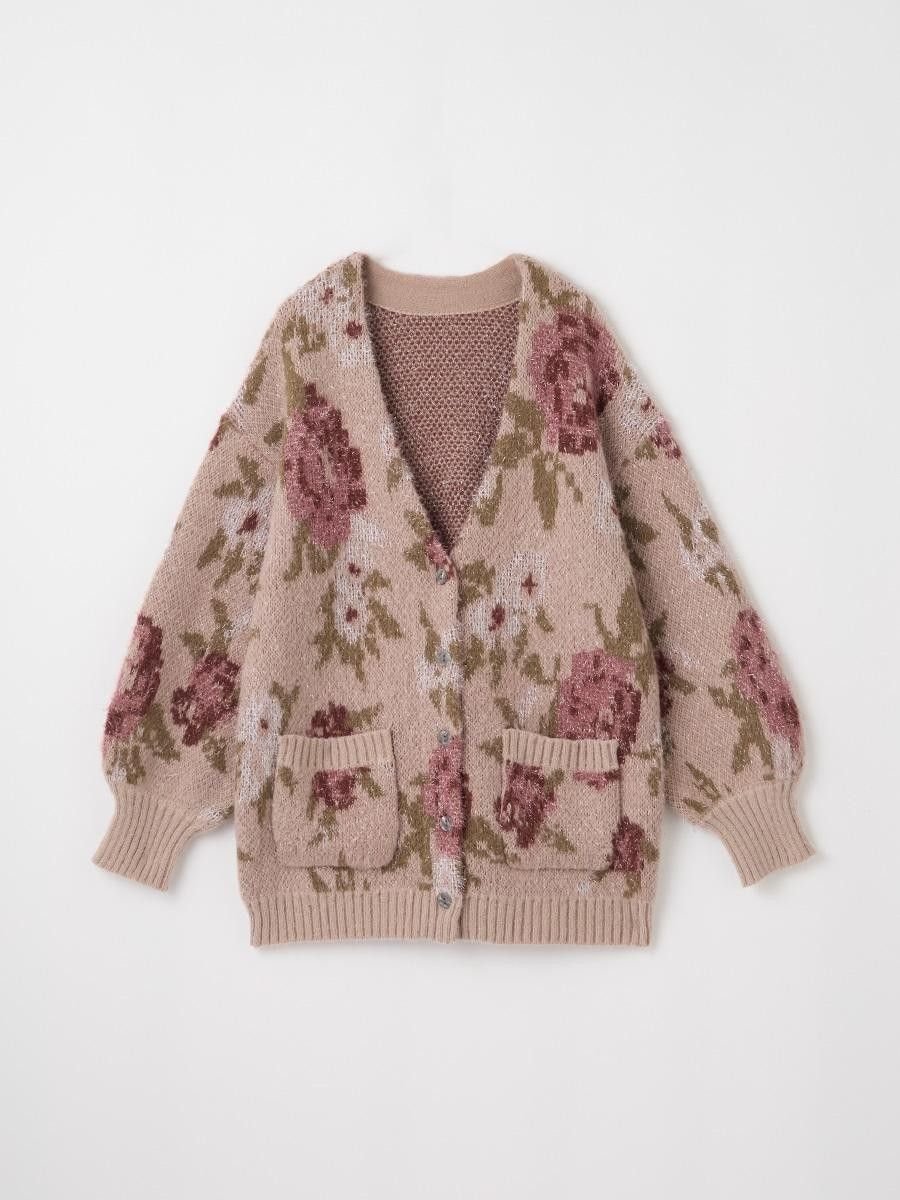 【ヴァン/Vin】のフラワーラメニットカーディガン インテリア・キッズ・メンズ・レディースファッション・服の通販 founy(ファニー) ファッション Fashion レディースファッション Fashion for Women トップス・カットソー Cut & Sew Tops ニット Knit Tops & Sweaters カーディガン・羽織り Layered Style Cardigans カーディガン Cardigan, Knitwear ベージュ|ID: prp329100004785893 ipo3291000000035082677