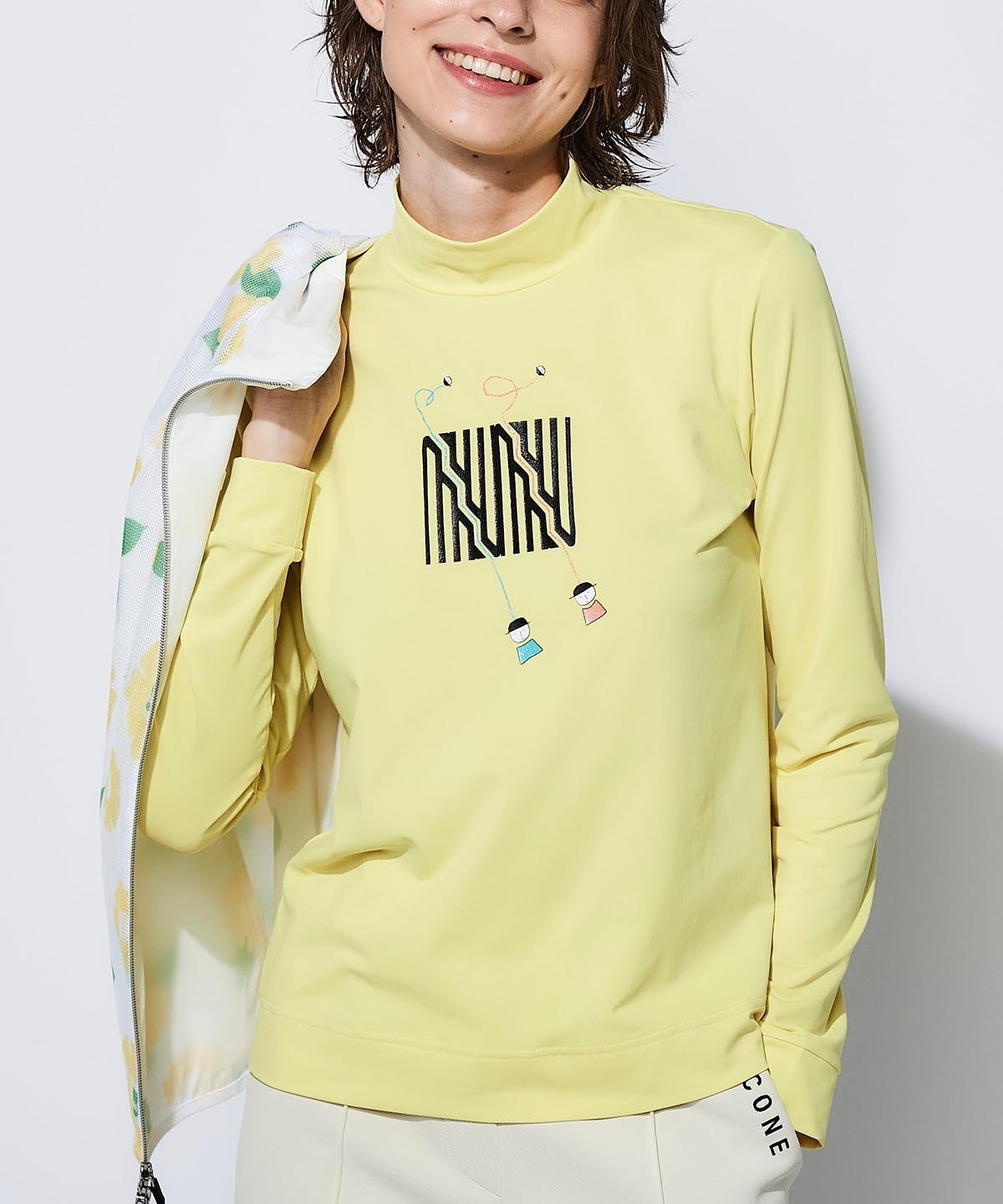 【ピッコーネクラブ/Picone Club】のUV速乾ハイネックプルオーバー インテリア・キッズ・メンズ・レディースファッション・服の通販 founy(ファニー) ファッション Fashion レディースファッション Fashion for Women トップス・カットソー Cut & Sew Tops カジュアルプルオーバー・ニットトップス Pullovers & Knit Tops / Casual Pullovers おすすめ Recommended / Our Picks ハイネック High Neck, Mock Neck プリント Print, Printed Pattern ベスト Vest, Waistcoat 吸水 Absorbent, Quick-Dry 長袖 Long Sleeve, Full Sleeve イエロー|ID: prp329100004785901 ipo3291000000034951250