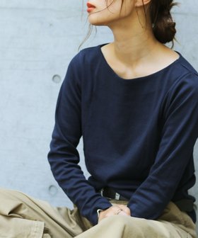 【ビーフラット/bflat】のフライスボートネックロンT トップス カットソー 長袖 綿 綿100 人気、トレンドファッション・服の通販 founy(ファニー) ファッション Fashion レディースファッション Fashion for Women トップス・カットソー Cut & Sew Tops ロングTシャツ・Tシャツ Longline T-Shirts & Tees カットソー・ベーシックTシャツ Cut-and-Sewn Tops / Stretch Tees & Basics カットソー Cut and Sewn Top 定番 Standard, Basic Item 長袖 Long Sleeve, Full Sleeve |ID:prp329100004785902