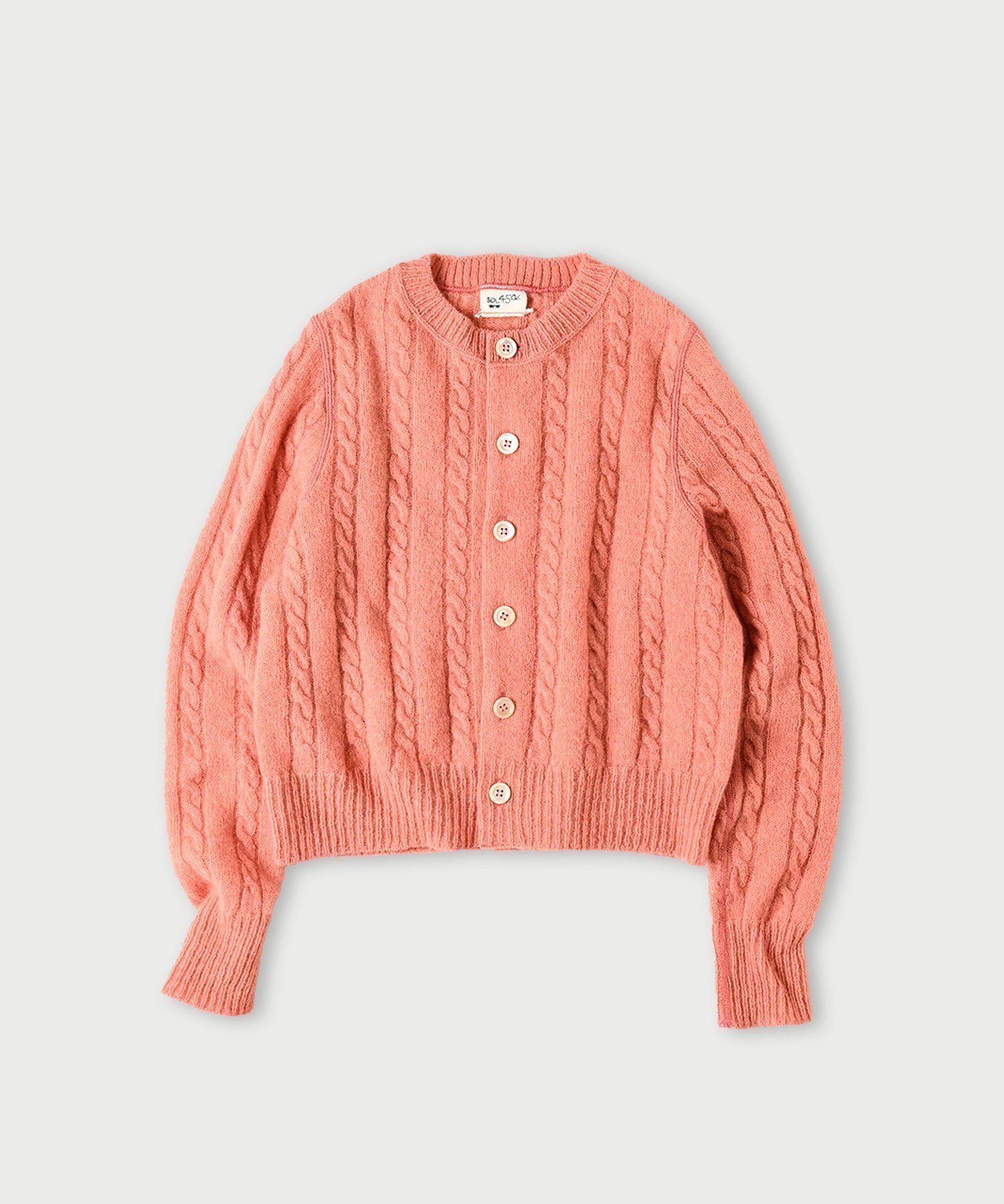 【フォーティファイブ アール/45R】のシェットランドケーブル縮絨のカーディガン インテリア・キッズ・メンズ・レディースファッション・服の通販 founy(ファニー) 　ファッション　Fashion　レディースファッション　Fashion for Women　トップス・カットソー　Cut & Sew Tops　カーディガン・羽織り　Layered Style Cardigans　カーディガン　Cardigan, Knitwear　コンパクト　Compact, Small Size　セーター　Sweater, Knitwear　ピンク|ID: prp329100004785905 ipo3291000000034927741