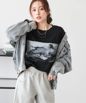 【ラジュール/Lajour】のマーブル柄 プリントロンT 人気、トレンドファッション・服の通販 founy(ファニー) ファッション Fashion レディースファッション Fashion for Women トップス・カットソー Cut & Sew Tops ロングTシャツ・Tシャツ Longline T-Shirts & Tees インナー Innerwear ジャケット Jacket, Outerwear フロント Front, Front Design プリント Print, Printed Pattern マーブル Marble, Marble Pattern |ID:prp329100004785906