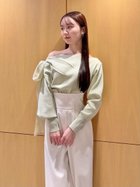 【スナイデル/SNIDEL】のリボンショルダーニットトップス 人気、トレンドファッション・服の通販 founy(ファニー) ファッション Fashion レディースファッション Fashion for Women トップス・カットソー Cut & Sew Tops ニット Knit Tops & Sweaters エレガント 上品 Elegant オーガンジー Organza Fabric コンパクト Compact, Small Size 今季 This Season, Current Season ショルダー Shoulder, Shoulder Strap スマート Smart, Elegant トレンド Trend, Trending Now ドッキング Docking, Mixed Material バランス Balance, Style Balance フェミニン Feminine, Girly リボン Ribbon, Bow おすすめ Recommended / Our Picks thumbnail LIME[022]|ID: prp329100004785943 ipo3291000000034740773