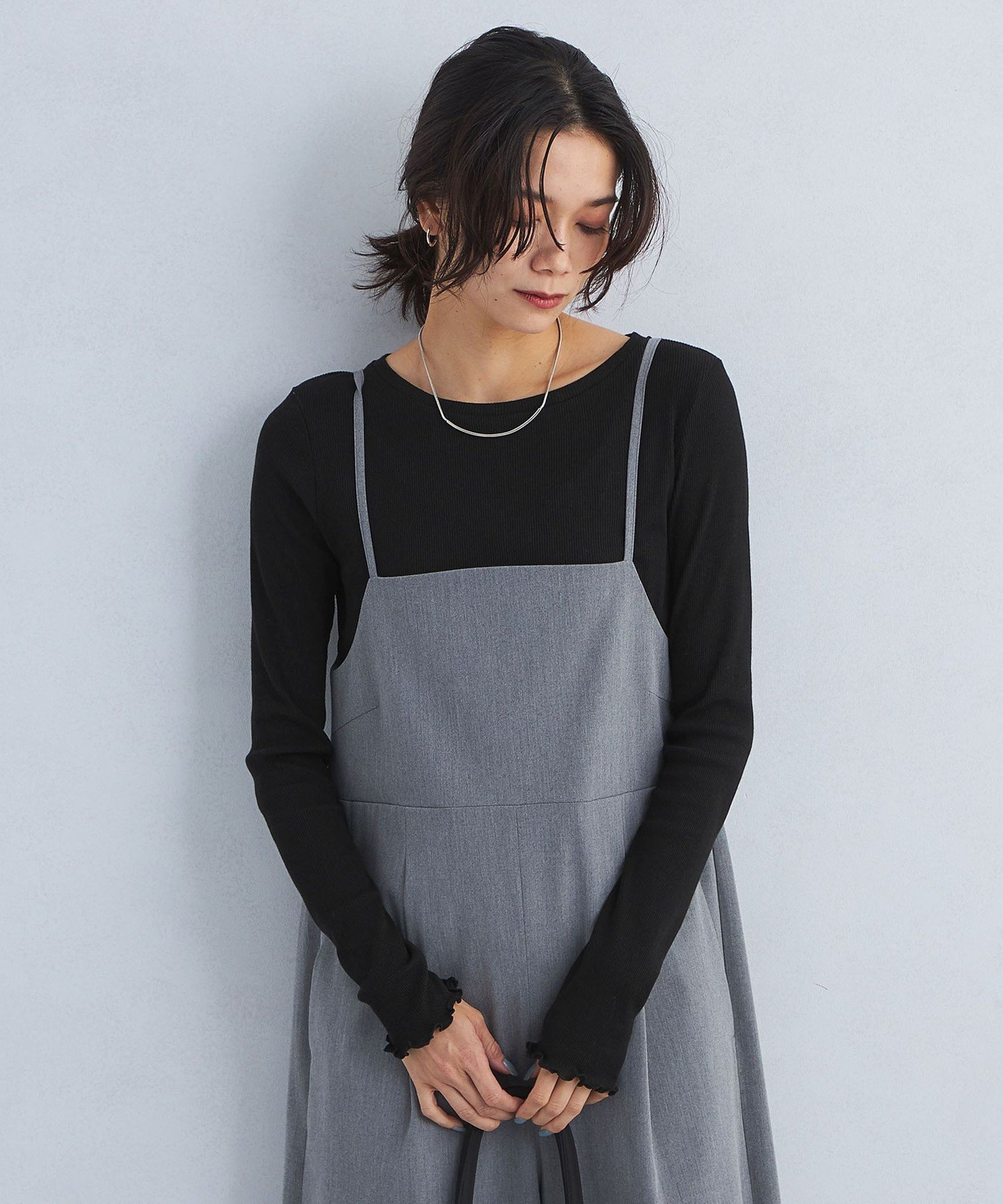 【ユナイテッドアローズ/UNITED ARROWS】のハイツイストリブ クルーネック プルオーバー カットソー 2 インテリア・キッズ・メンズ・レディースファッション・服の通販 founy(ファニー) 　ファッション　Fashion　レディースファッション　Fashion for Women　トップス・カットソー　Cut & Sew Tops　カジュアルプルオーバー・ニットトップス　Pullovers & Knit Tops / Casual Pullovers　カットソー・ベーシックTシャツ　Cut-and-Sewn Tops / Stretch Tees & Basics　インナー　Innerwear　春　Spring　秋　Autumn　カットソー　Cut and Sewn Top　サロペット　Overalls, Salopette　ジャンスカ　Jumper Skirt, Pinafore Dress　スウェット / スエット　Sweatshirt, Sweatwear　タートルネック　Turtleneck, High Neck　デコルテ　Décolleté, Neckline　ベーシック　Basic, Essential　冬　Winter / This Winter　アウトレット　Outlet / Clearance　おすすめ　Recommended / Our Picks　BLACK|ID: prp329100004785973 ipo3291000000034740917