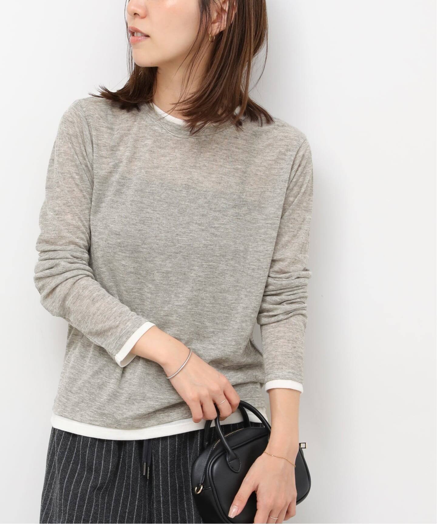 【ジャーナルスタンダード レリューム/JOURNAL STANDARD relume】の《追加》フェイクレイヤードロングスリーブTEE インテリア・キッズ・メンズ・レディースファッション・服の通販 founy(ファニー) 　ファッション　Fashion　レディースファッション　Fashion for Women　2025年　2025　2025-2026秋冬・A/W　Autumn/Winter 2025–26 AW25–26　イエロー　Yellow　インナー　Innerwear　コンパクト　Compact, Small Size　スリーブ　Sleeve, Long Sleeve / Short Sleeve　フィット　Fit, Slim Fit　ロング　Long, Long-Length　グレーB|ID: prp329100004785978 ipo3291000000034923810