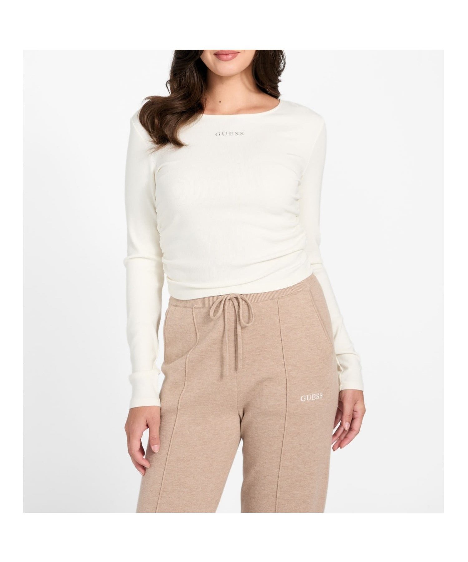 【ゲス/GUESS】のGUESS/NAT Rib Long Sleeves Top 人気、トレンドファッション・服の通販 founy(ファニー) 　ファッション　Fashion　レディースファッション　Fashion for Women　トップス・カットソー　Cut & Sew Tops　インナー　Innerwear　シンプル　Simple, Minimal　 other-1|ID: prp329100004785984 ipo3291000000034740952