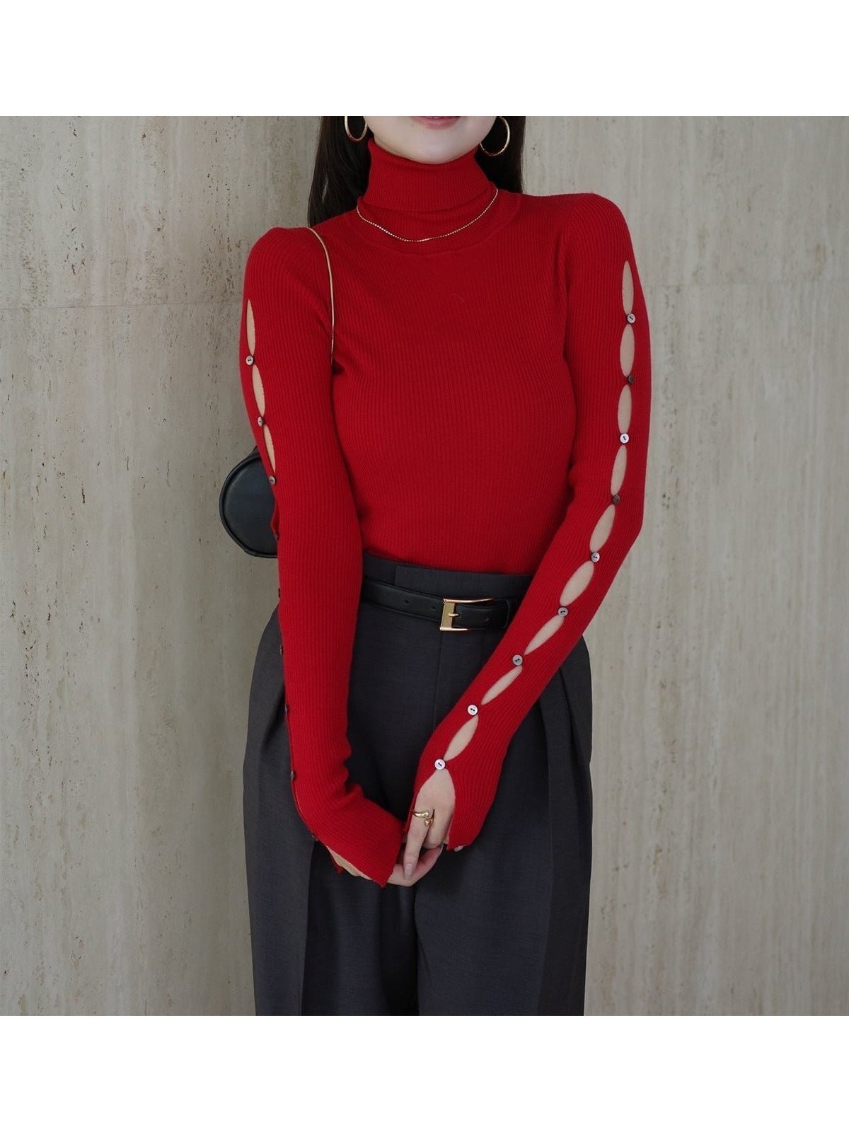 【アニュアンス/anuans】のスラッシュリブニットトップス インテリア・キッズ・メンズ・レディースファッション・服の通販 founy(ファニー) ファッション Fashion レディースファッション Fashion for Women トップス・カットソー Cut & Sew Tops ニット Knit Tops & Sweaters おすすめ Recommended / Our Picks シンプル Simple, Minimal スリット Slit, Slit Detail タートルネック Turtleneck, High Neck ラグジュアリー Luxury, Elegant RED|ID: prp329100004785987 ipo3291000000034740971