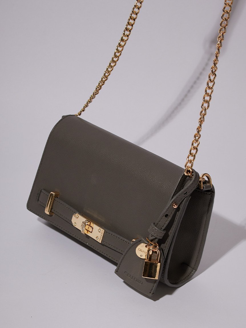 【セルフォード/CELFORD】のビジューツイストバックルショルダーバッグ インテリア・キッズ・メンズ・レディースファッション・服の通販 founy(ファニー) 　ファッション　Fashion　レディースファッション　Fashion for Women　バッグ　Bags　スマート　Smart, Elegant　ビジュー　Bijou, Jewel-like Accent　ポケット　Pocket, Pocket Detail　CGRY[007]|ID: prp329100004785991 ipo3291000000034878544