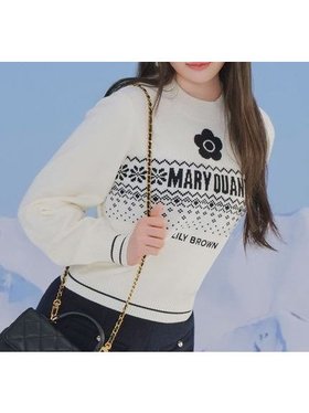 【リリーブラウン/Lily Brown】の【LILY BROWN×MARY QUANT】ジャガードロゴニットトップス 人気、トレンドファッション・服の通販 founy(ファニー) ファッション Fashion レディースファッション Fashion for Women トップス・カットソー Cut & Sew Tops ニット Knit Tops & Sweaters クラシカル Classical, Vintage-Inspired コラボ Collaboration, Collab スマート Smart, Elegant デニム Denim, Jeans Material 人気 Popular, Best Seller バランス Balance, Style Balance ボトム Bottoms, Lower Wear ロンドン London Style, British Inspired 冬 Winter / This Winter |ID:prp329100004786038
