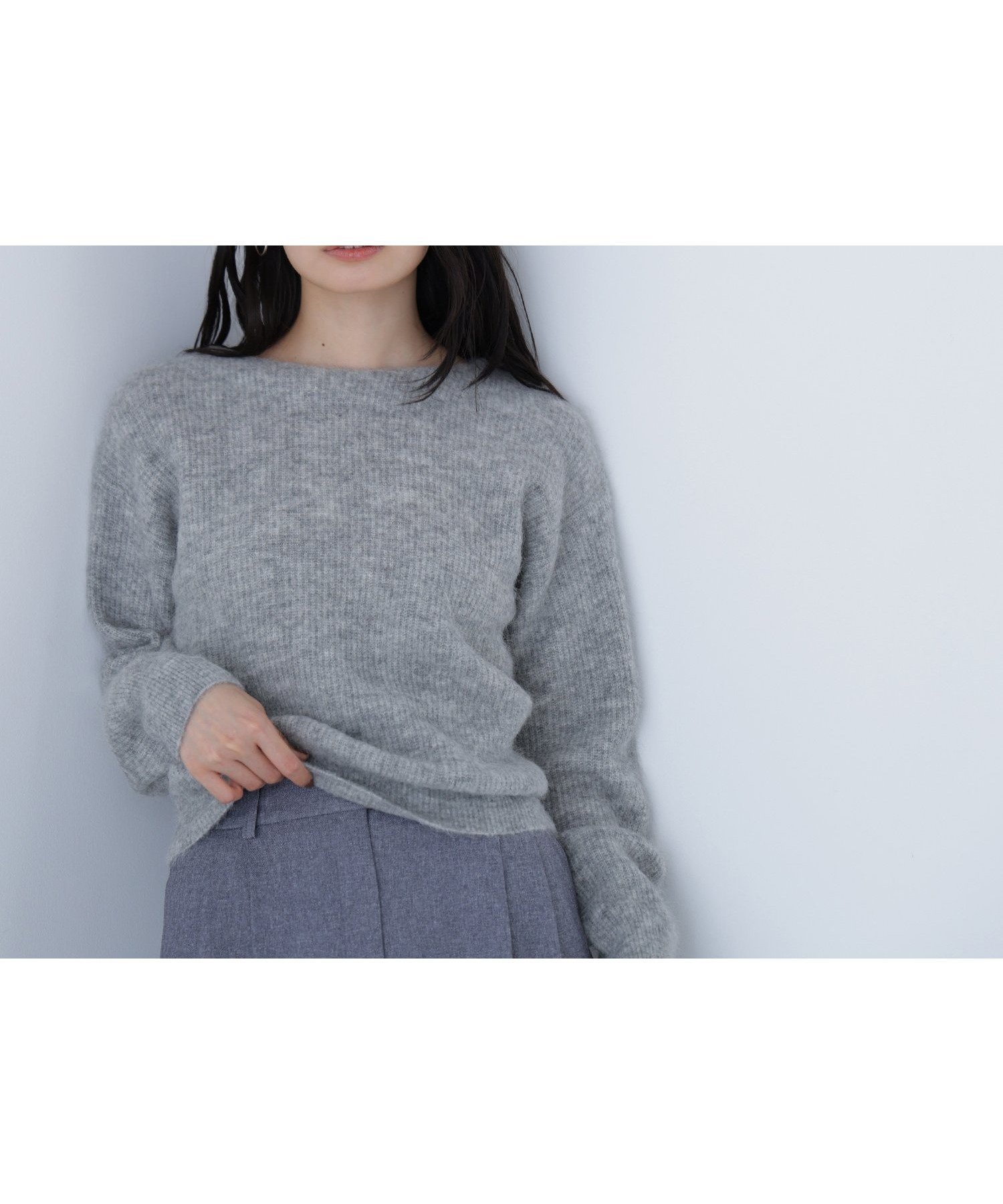 【ナチュラル ビューティー ベーシック/NATURAL BEAUTY BASIC】のアルパカ混クルーネックニット インテリア・キッズ・メンズ・レディースファッション・服の通販 founy(ファニー) 　ファッション　Fashion　レディースファッション　Fashion for Women　トップス・カットソー　Cut & Sew Tops　ニット　Knit Tops & Sweaters　シンプル　Simple, Minimal　ベーシック　Basic, Essential　エレガント 上品　Elegant　定番　Standard, Basic Item　グレー|ID: prp329100004786046 ipo3291000000034741184