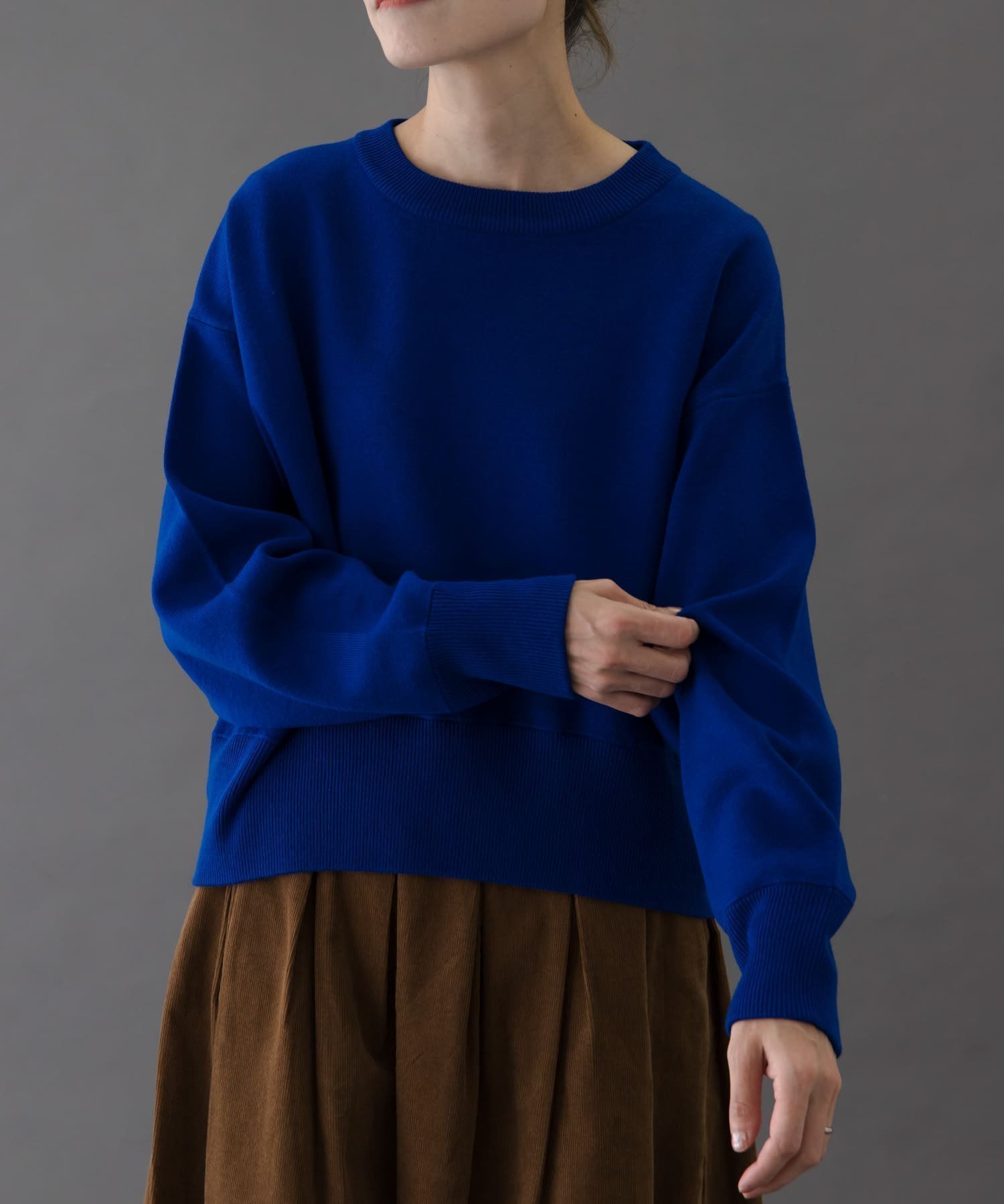 【アーバンリサーチ ドアーズ/URBAN RESEARCH DOORS】のFORK SPOON ダブルフェイスクルーネックニット インテリア・キッズ・メンズ・レディースファッション・服の通販 founy(ファニー) 　ファッション　Fashion　レディースファッション　Fashion for Women　トップス・カットソー　Cut & Sew Tops　ニット　Knit Tops & Sweaters　2025年　2025　2025-2026秋冬・A/W　Autumn/Winter 2025–26 AW25–26　冬　Winter / This Winter　シンプル　Simple, Minimal　ダブル　Double, Double-Breasted　バランス　Balance, Style Balance　フェイス　Face, Facial Design　フラット　Flat, Flat Shoes　ベーシック　Basic, Essential　モダン　Modern, Contemporary　ワイド　Wide, Wide Fit　定番　Standard, Basic Item　A/W・秋冬　Autumn/Winter　BLUE|ID: prp329100004786071 ipo3291000000035001936