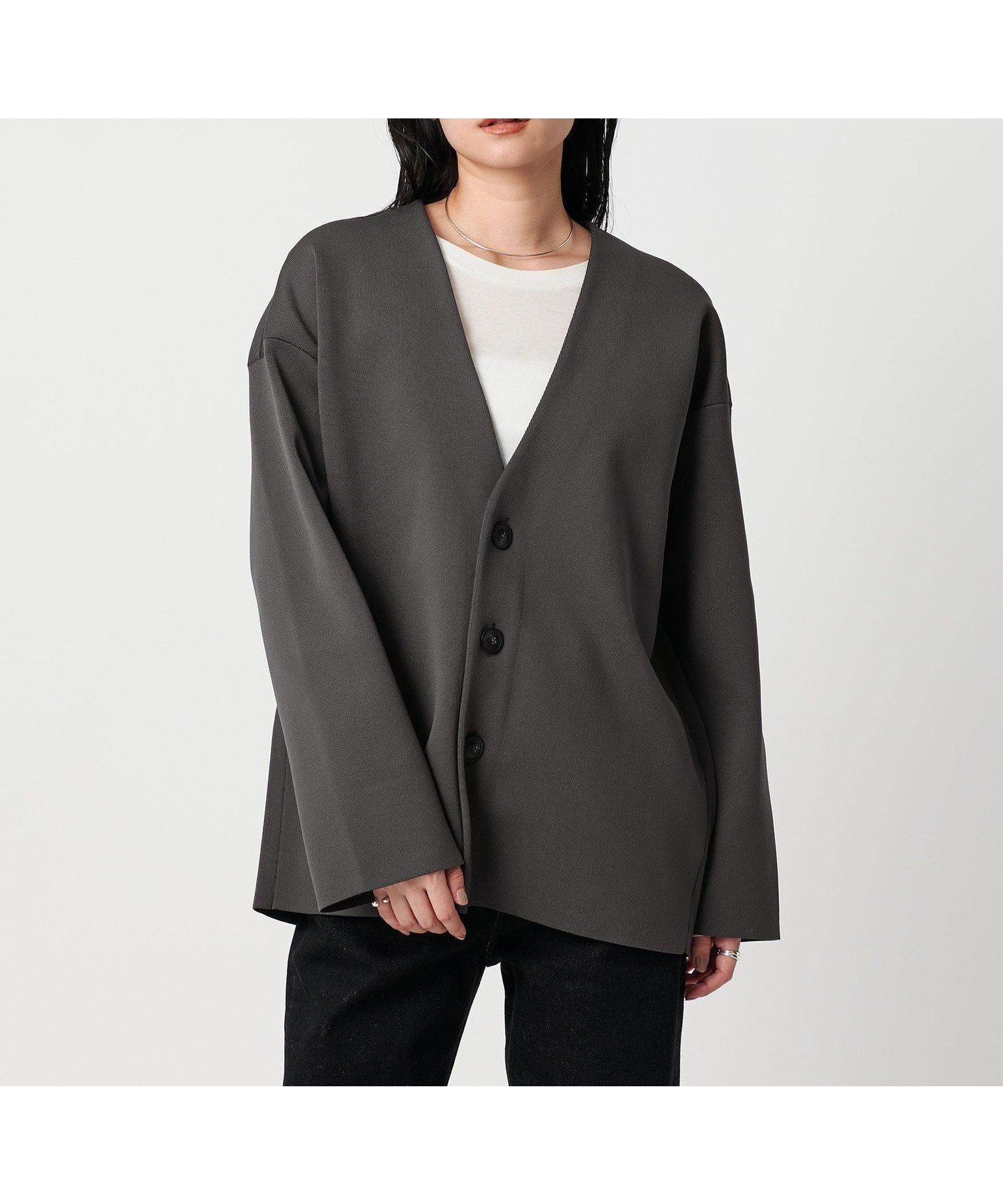 【ユナイテッドアローズ/UNITED ARROWS】のMARW UNITED ARROWS スムース オーバー Vネック カーディガン UNISEX インテリア・キッズ・メンズ・レディースファッション・服の通販 founy(ファニー) 　ファッション　Fashion　レディースファッション　Fashion for Women　トップス・カットソー　Cut & Sew Tops　カーディガン・羽織り　Layered Style Cardigans　Vネックトップス　V-Neck Tops / V-Cut Neckline Shirts　カーディガン　Cardigan, Knitwear　シンプル　Simple, Minimal　ジャケット　Jacket, Outerwear　人気　Popular, Best Seller　ポケット　Pocket, Pocket Detail　メンズ　Men's, Menswear　ユニセックス　Unisex, Genderless　ビジネス 仕事 通勤　Business / Work / Commuting　DK.GRAY|ID: prp329100004786074 ipo3291000000035072608