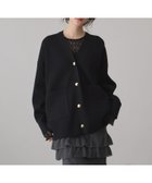 【アダム エ ロペ/ADAM ET ROPE'】の【サステナブル】ロゴボタンミドルカーディガン ブラック(01)|ID: prp329100004786079 ipo3291000000034804841