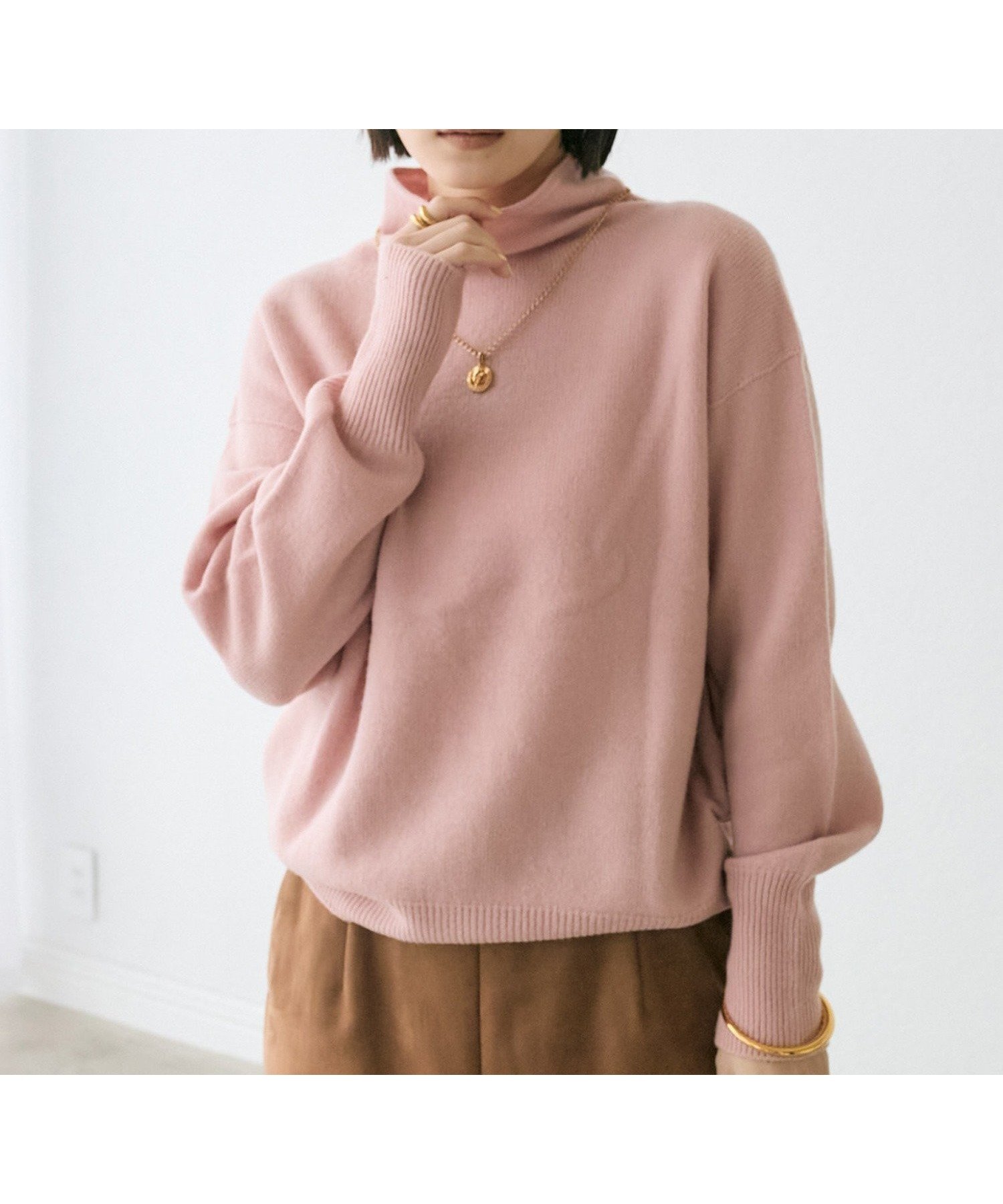 【リヴドロワ/RIVE DROITE】の【5色展開/万能トップス】ウール100NEWボトルネックニット インテリア・キッズ・メンズ・レディースファッション・服の通販 founy(ファニー) 　ファッション　Fashion　レディースファッション　Fashion for Women　トップス・カットソー　Cut & Sew Tops　ニット　Knit Tops & Sweaters　アクセサリー　Fashion Accessories　コンパクト　Compact, Small Size　シンプル　Simple, Minimal　タートルネック　Turtleneck, High Neck　デニム　Denim, Jeans Material　人気　Popular, Best Seller　ベーシック　Basic, Essential　ボトルネック　Bottle Neck, Mock Neck　ロング　Long, Long-Length　再入荷　Restock / Back in Stock　おすすめ　Recommended / Our Picks　ビジネス 仕事 通勤　Business / Work / Commuting　ピンク|ID: prp329100004786082 ipo3291000000034905503