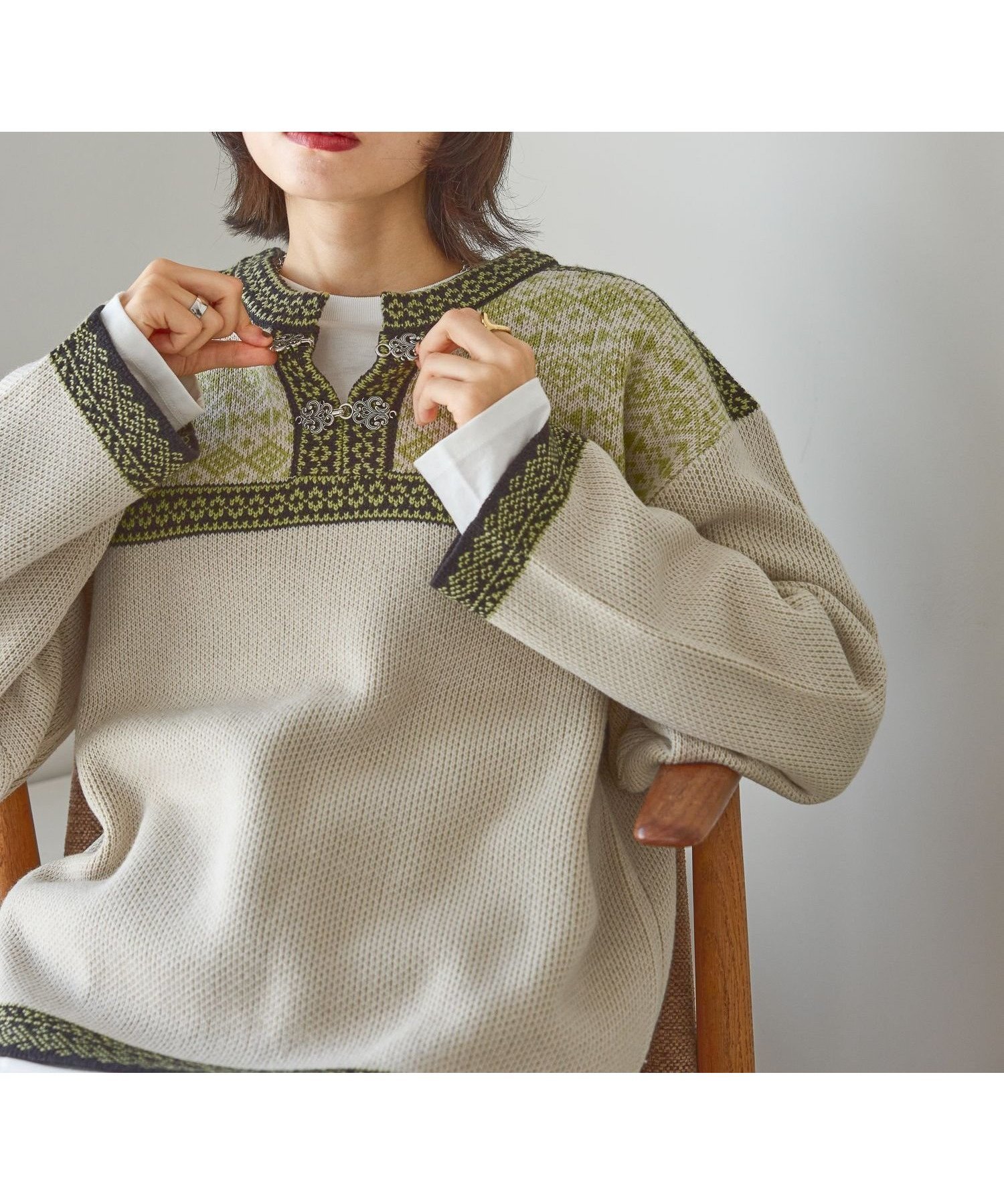 【ニコアンド/niko and】のトライバルジャガードニットプルオーバー 人気、トレンドファッション・服の通販 founy(ファニー) 　ファッション　Fashion　レディースファッション　Fashion for Women　トップス・カットソー　Cut & Sew Tops　ニット　Knit Tops & Sweaters　カジュアルプルオーバー・ニットトップス　Pullovers & Knit Tops / Casual Pullovers　おすすめ　Recommended / Our Picks　アクリル　Acrylic Material　セーター　Sweater, Knitwear　ベーシック　Basic, Essential　メタル　Metal, Metal Parts　ヴィンテージ　Vintage Style　秋　Autumn　 other-1|ID: prp329100004786094 ipo3291000000034741378